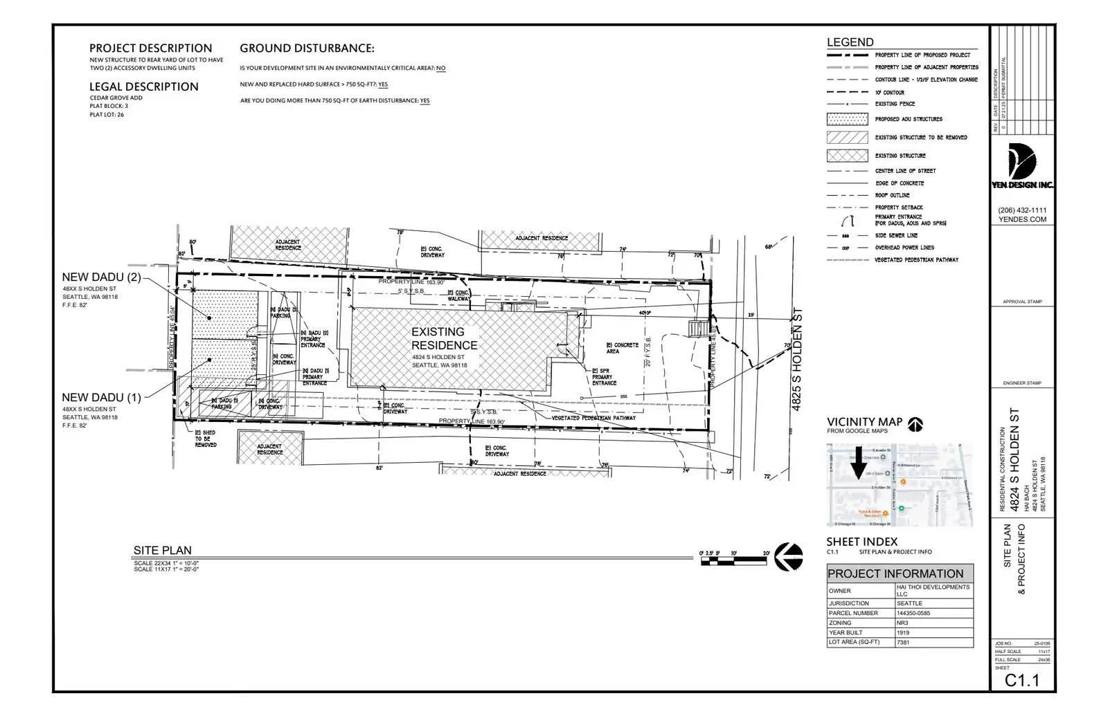 Site plan for 4824 S Holden St