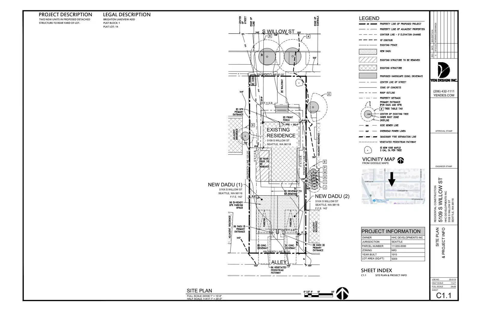 Site plan for 5109 S Willow St