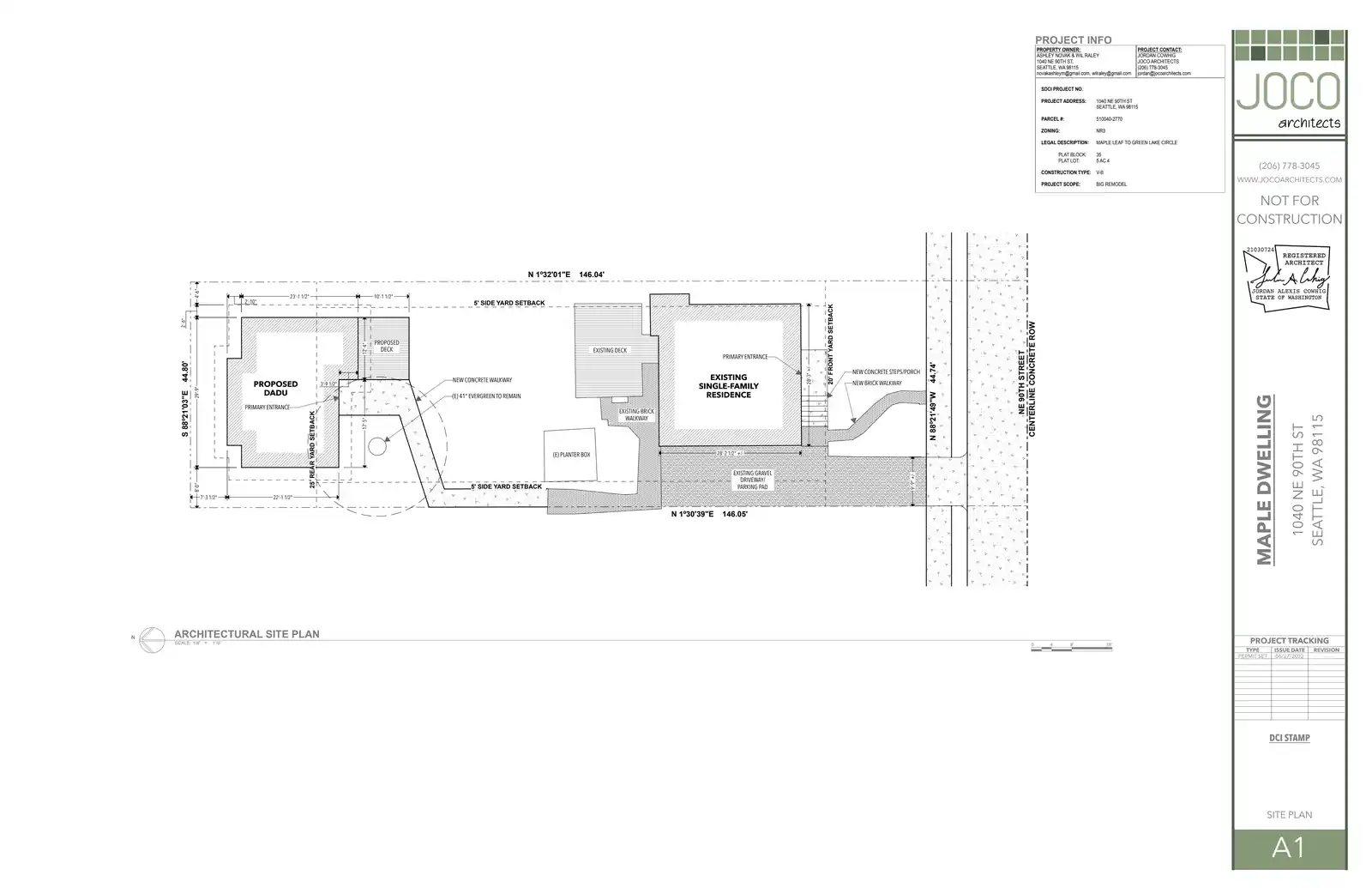 Site plan for 1040 NE 90th St