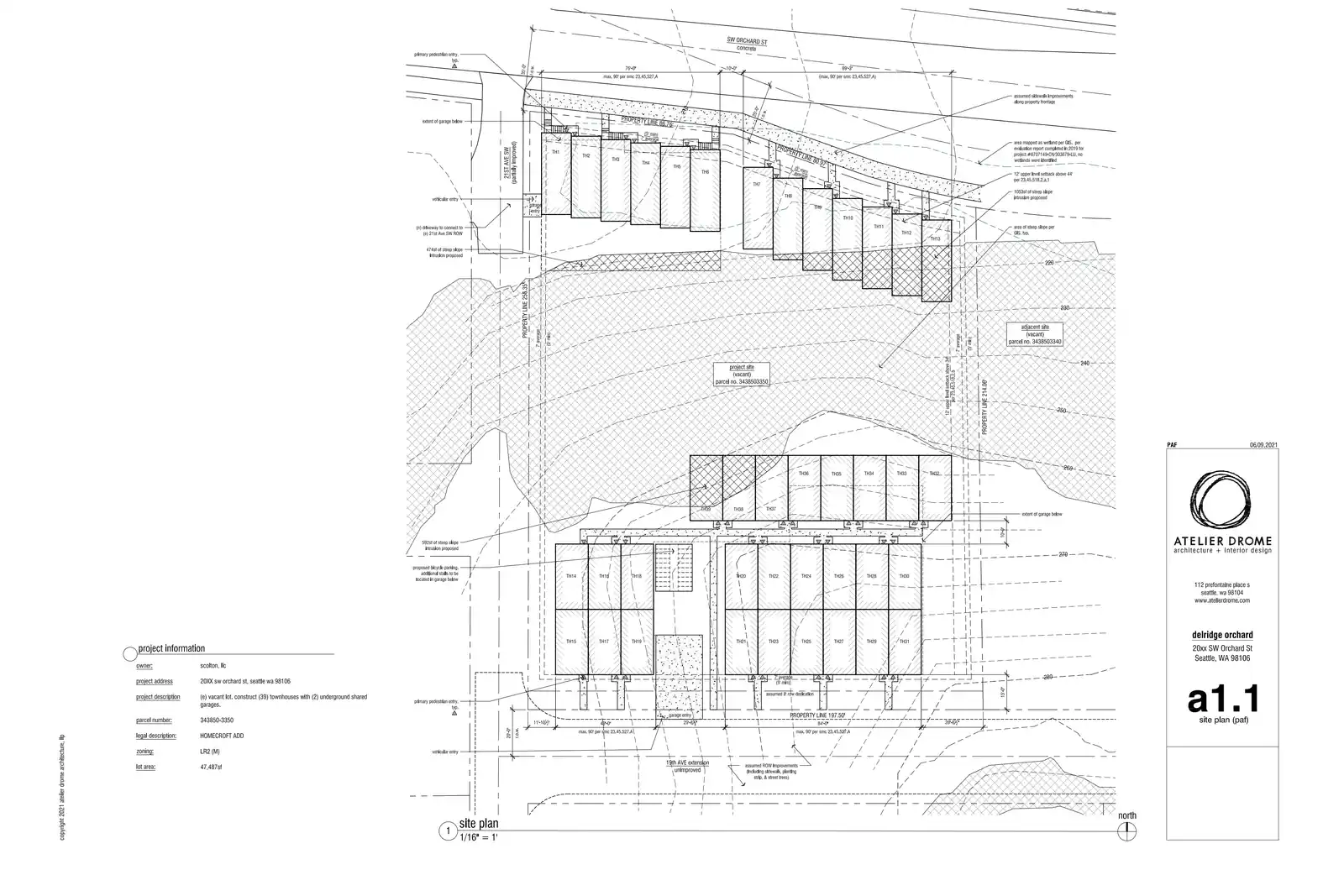 Site plan for 2051 SW Orchard St