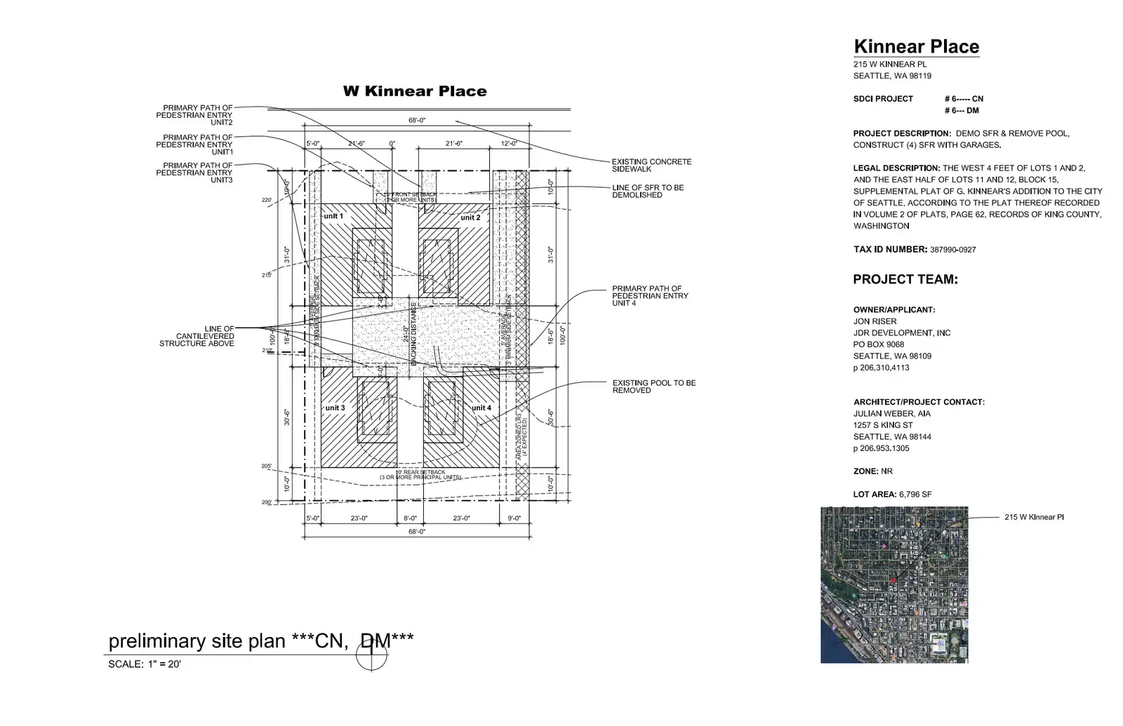 Site plan for 215 W Kinnear Pl