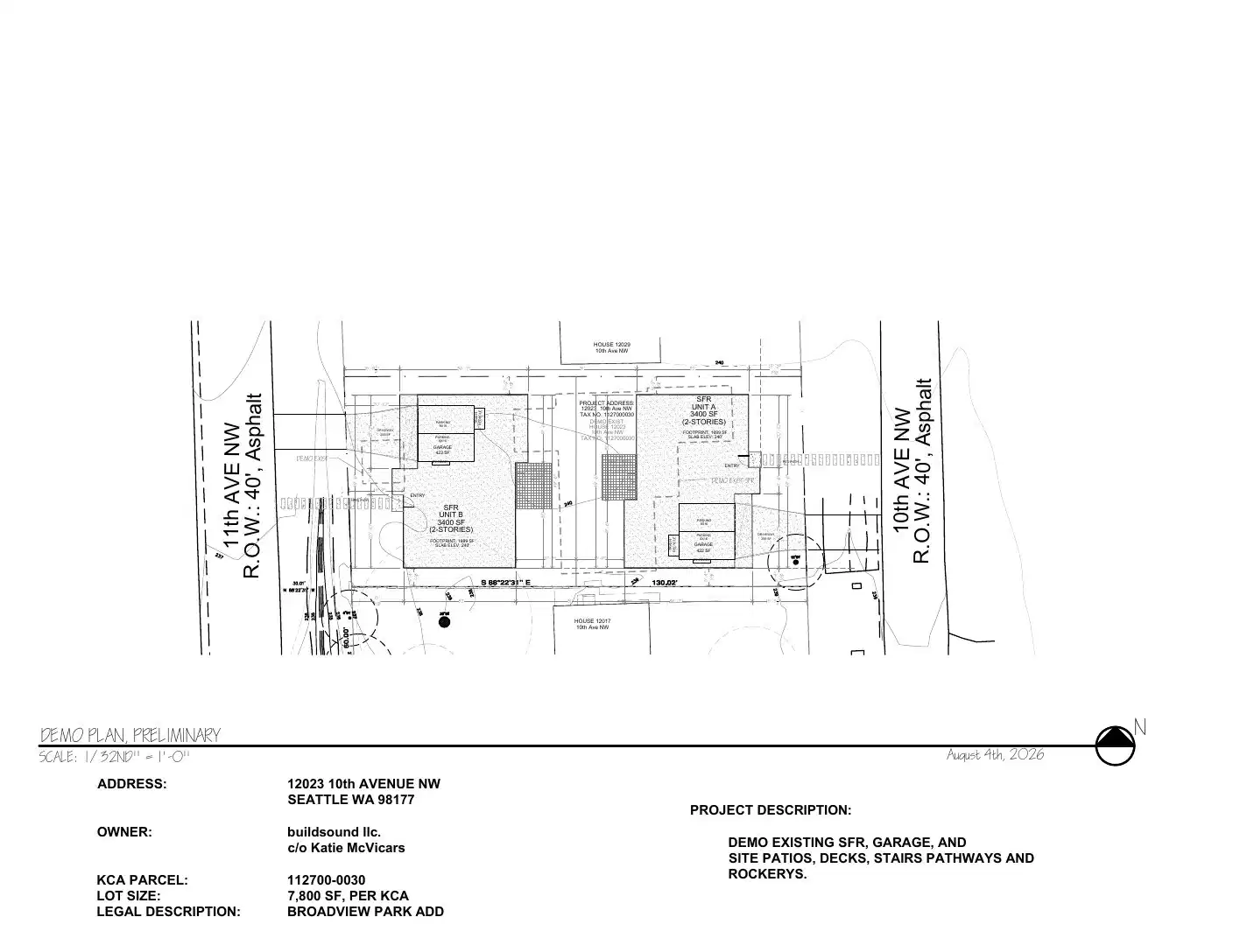 Site plan for 12023 10th Ave NW
