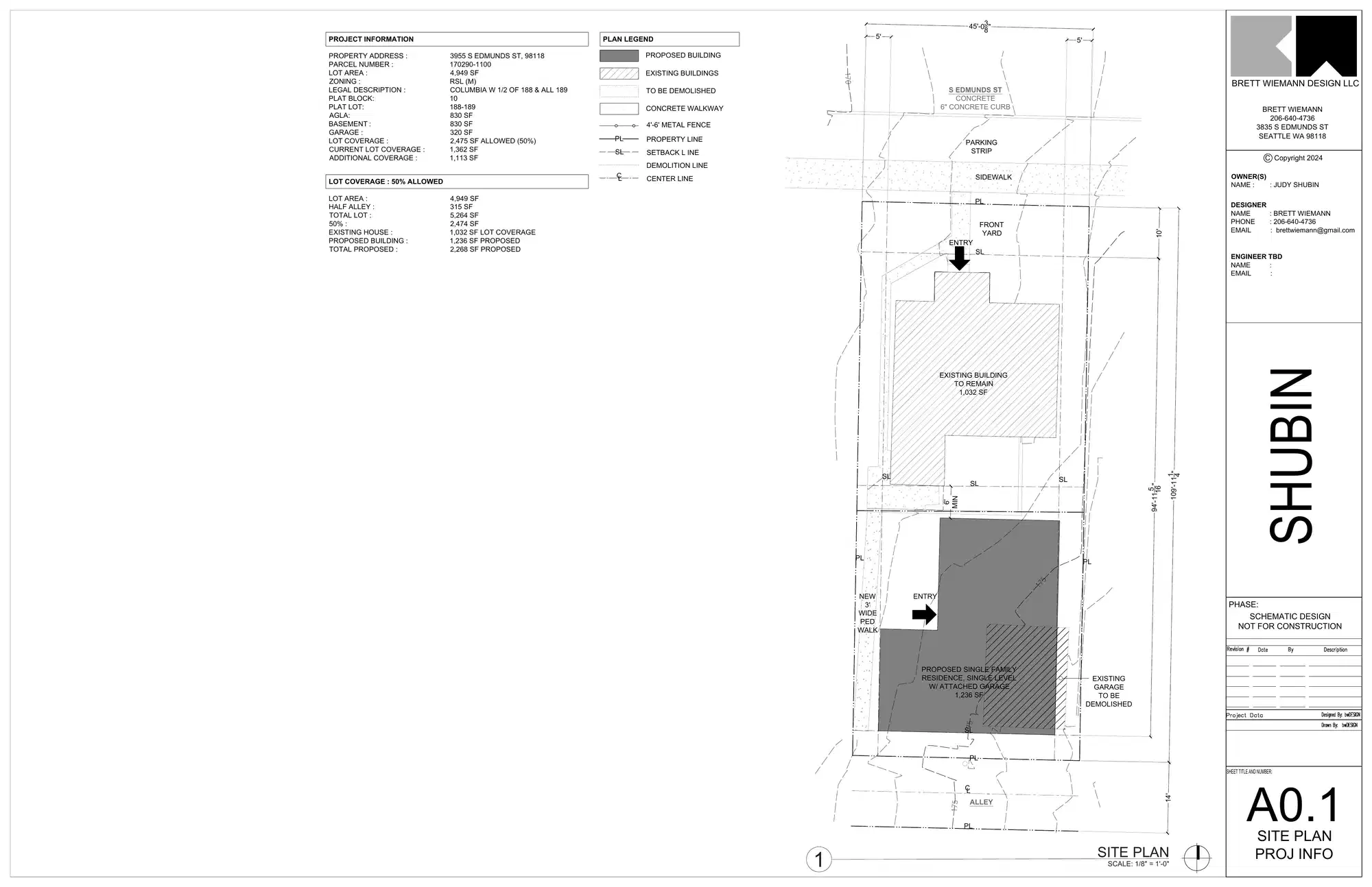Site plan for 3955 S Edmunds St