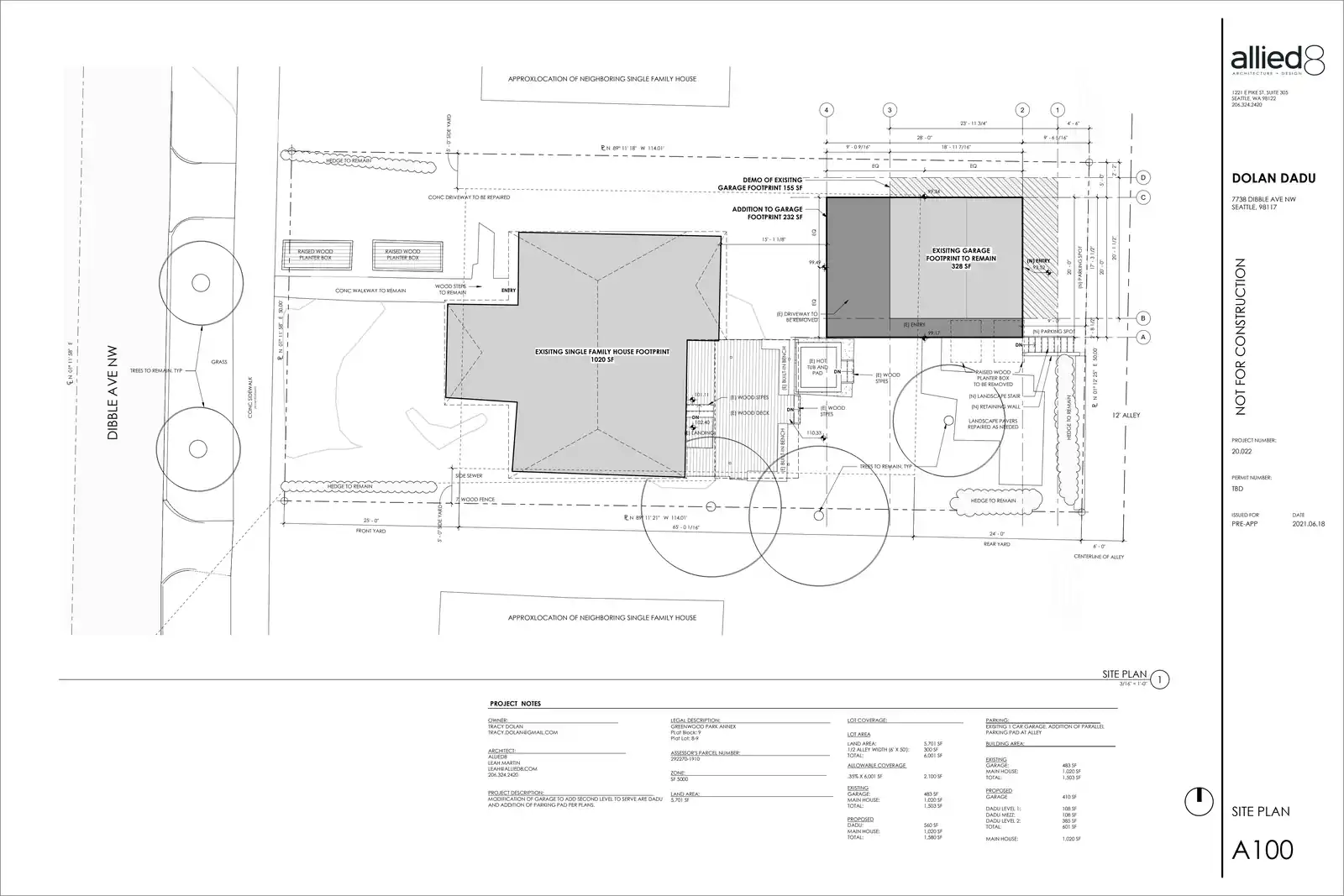 Site plan for 7738 Dibble Ave NW