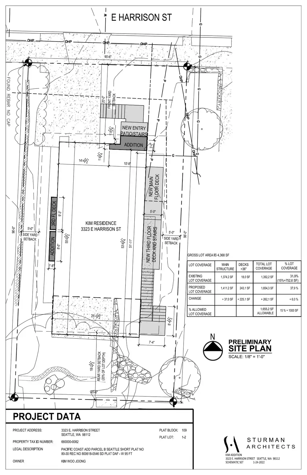 Site plan for 3323 E Harrison St