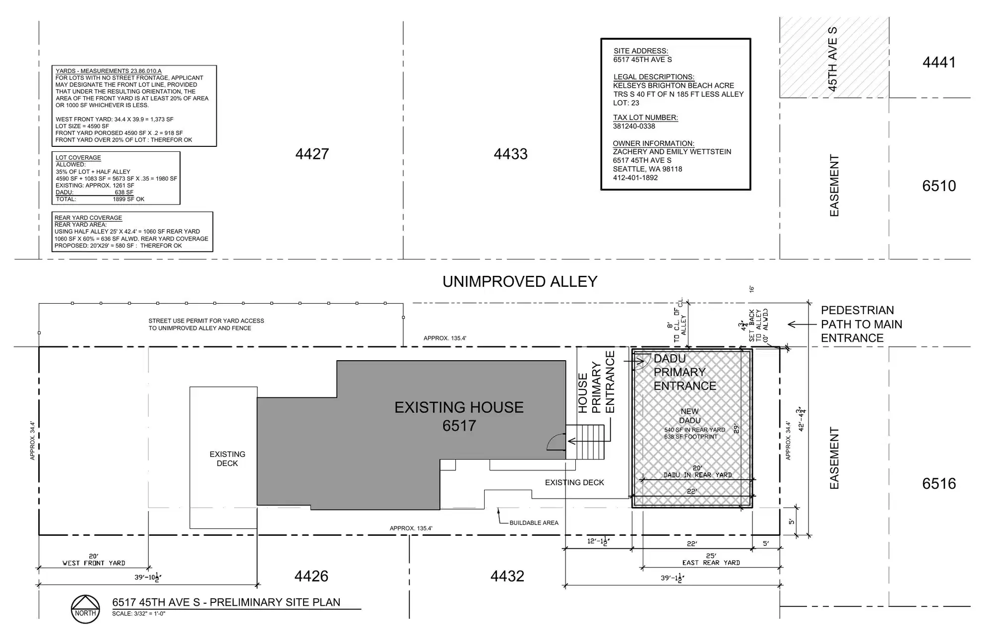 Site plan for 6517 45th Ave S