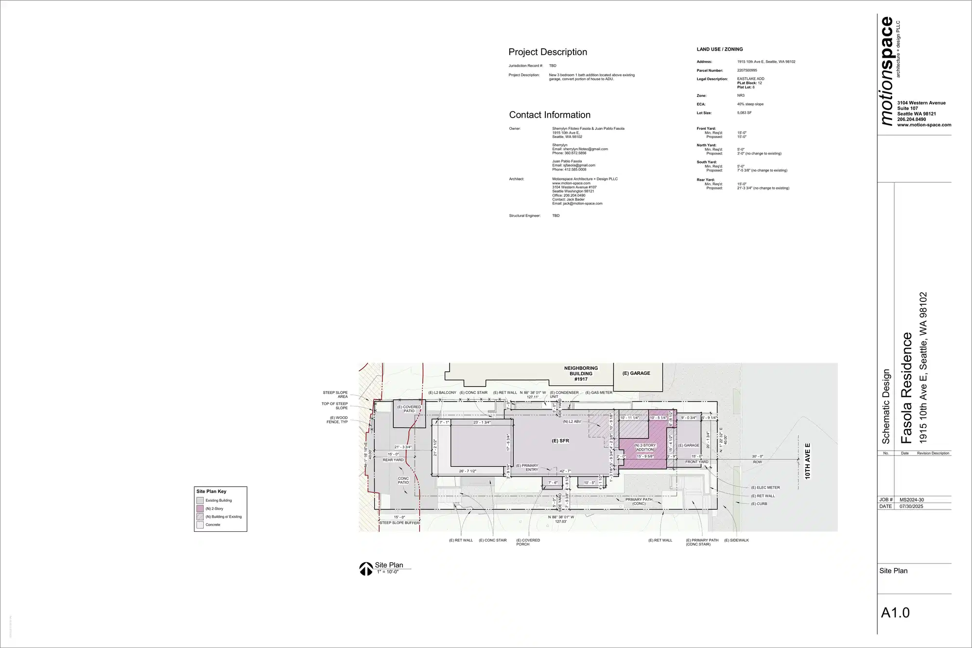 Site plan for 1915 10th Ave E
