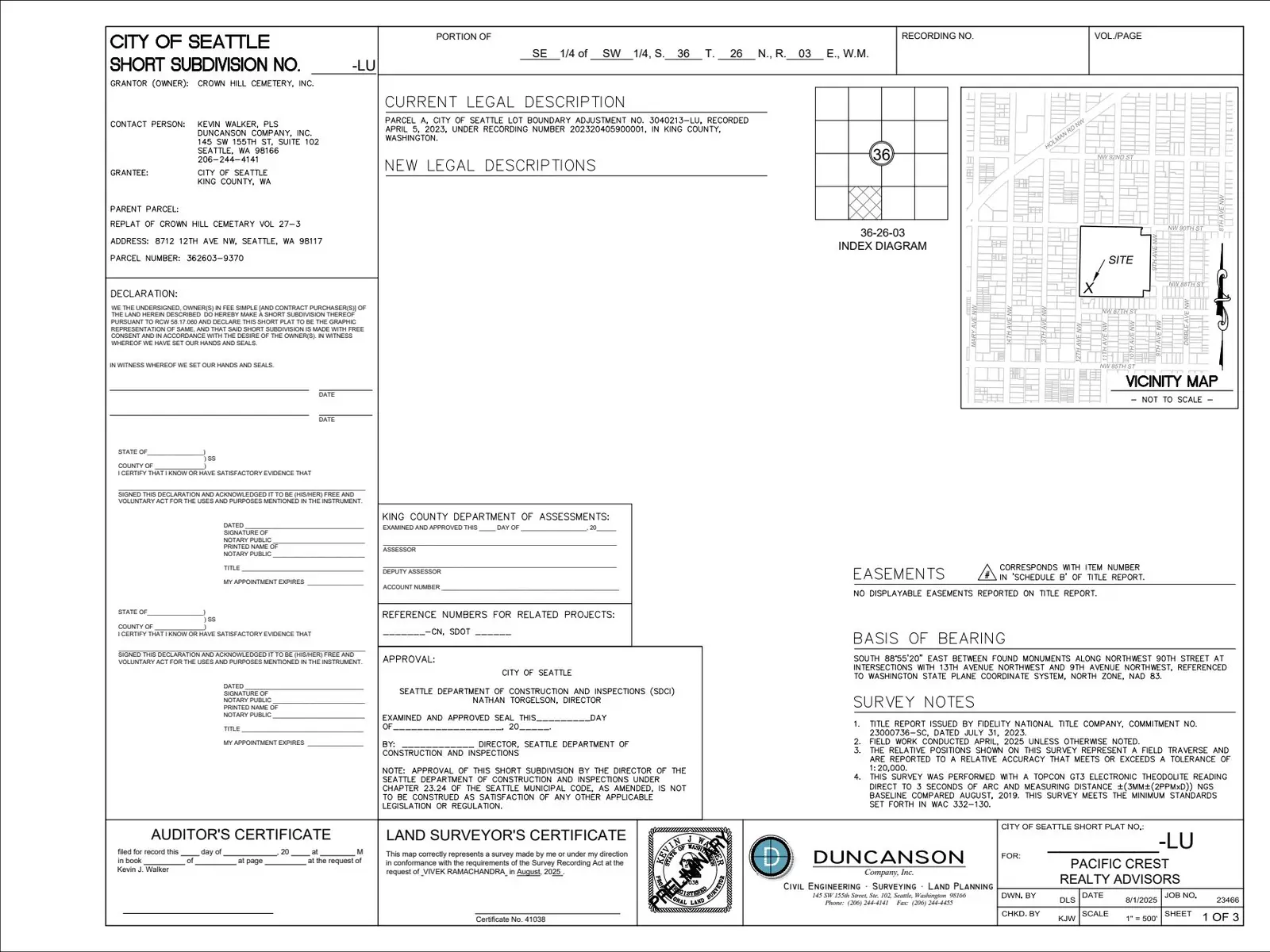 Site plan for 8712 12th Ave NW