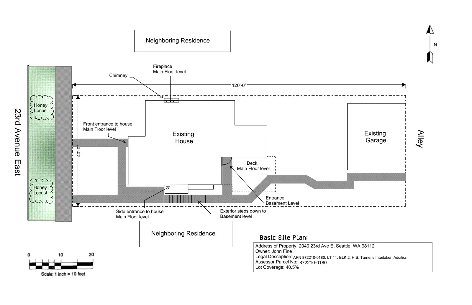 Site plan for 2040 23rd Ave E