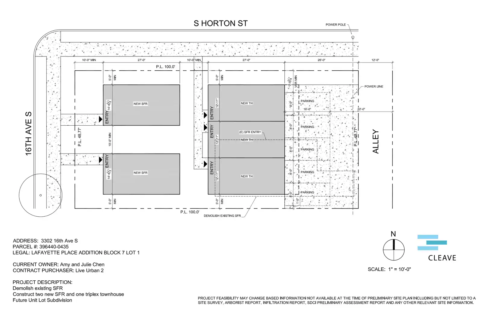 Site plan for 3302 16th Ave S
