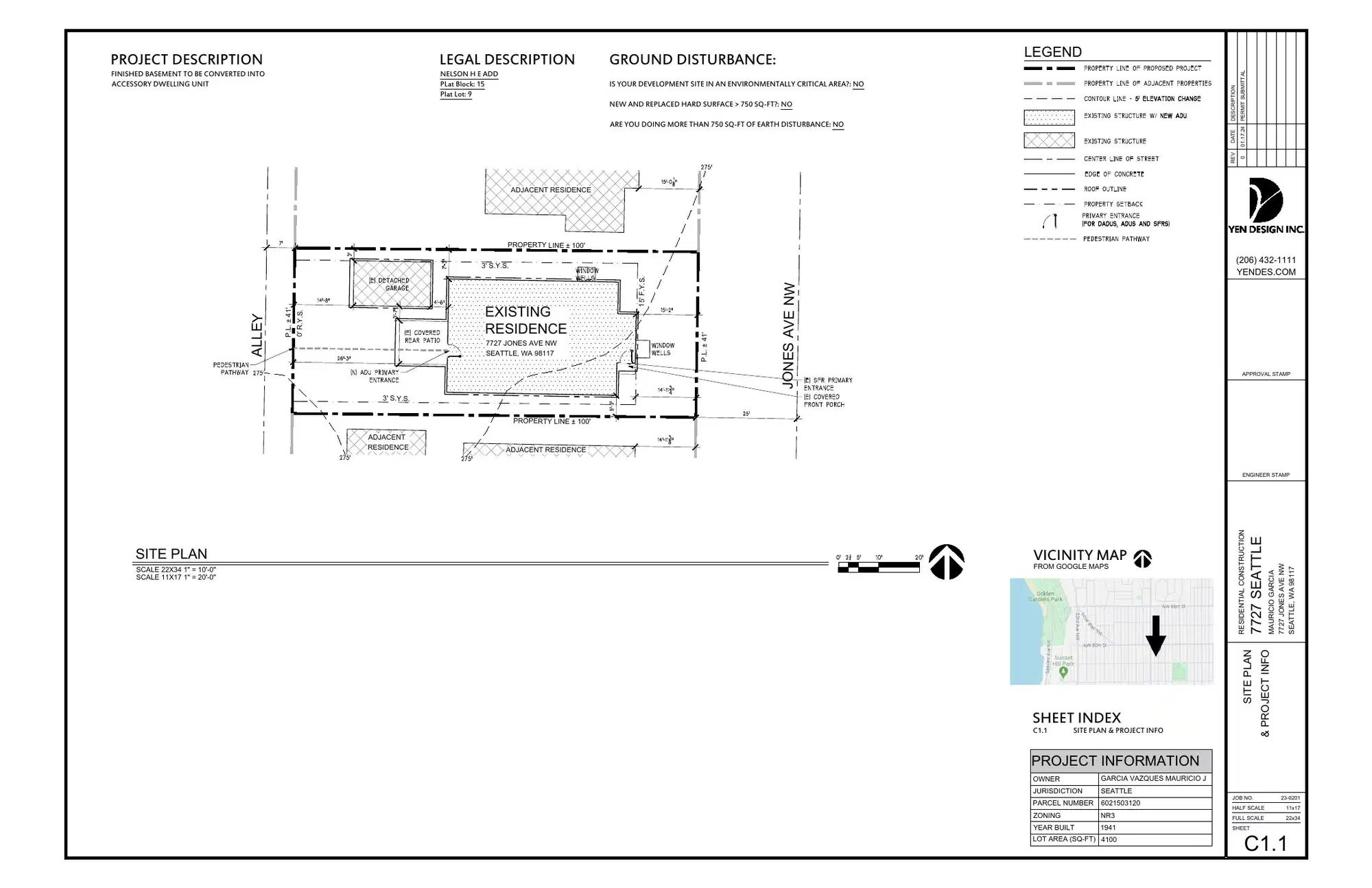 Site plan for 7727 Jones Ave NW