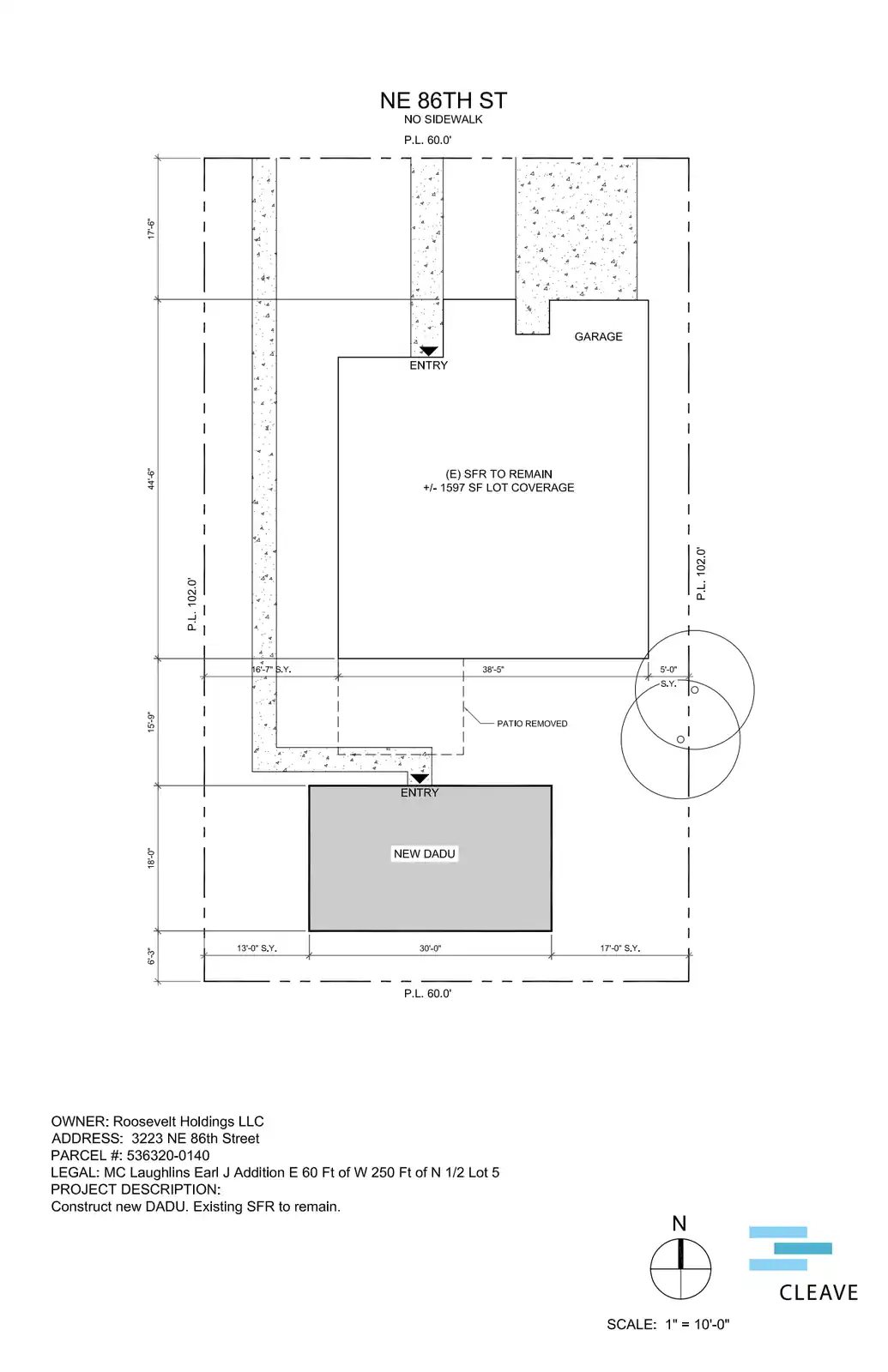 Site plan for 3221 NE 86th St