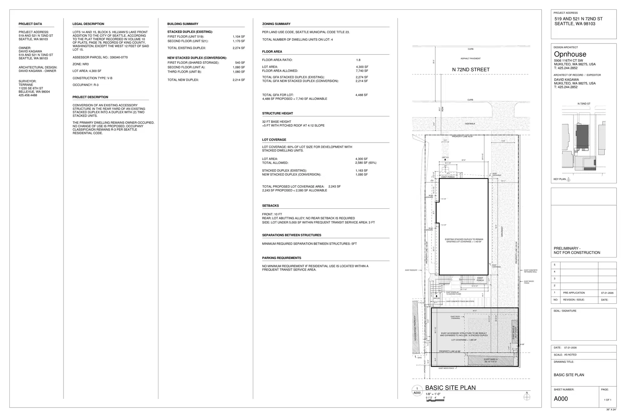 Site plan for 519 N 72nd St