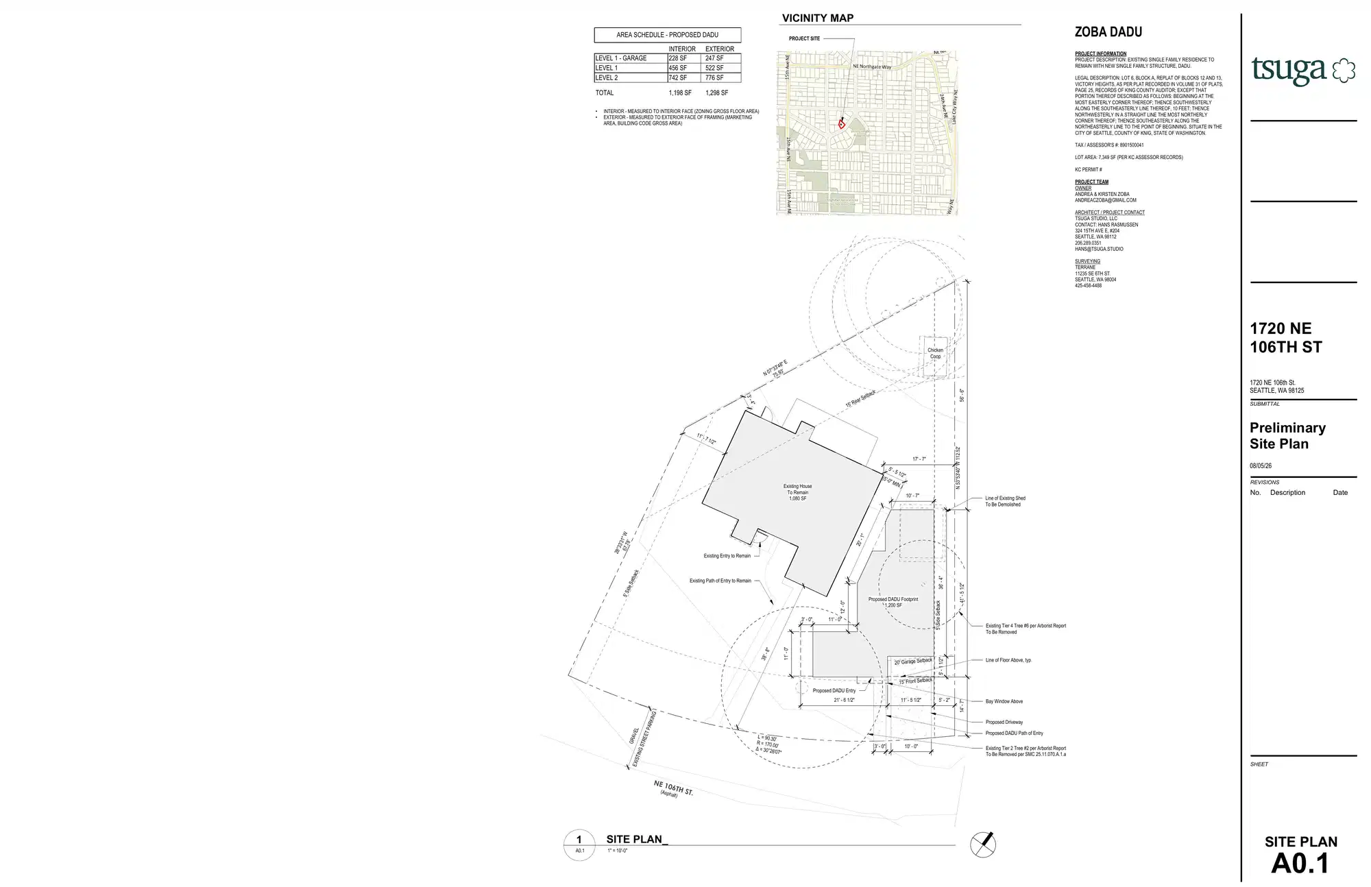 Site plan for 1720 NE 106th St