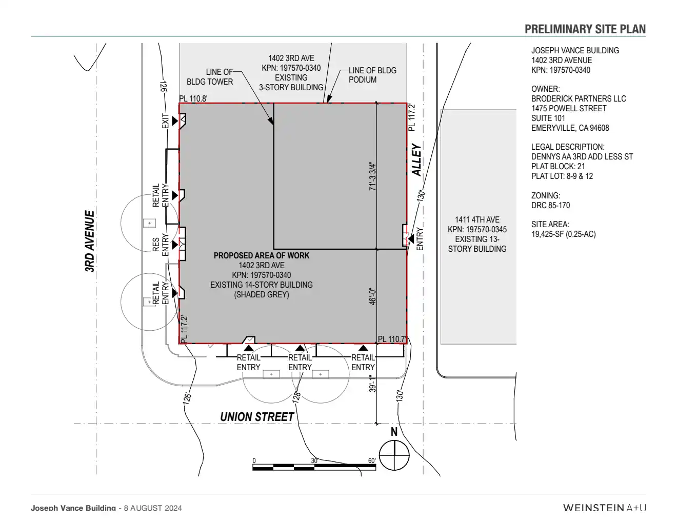 Site plan for 1402 3rd Ave