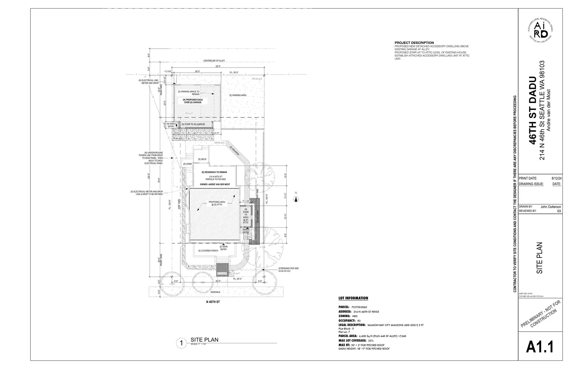 Site plan for 214 N 46th St