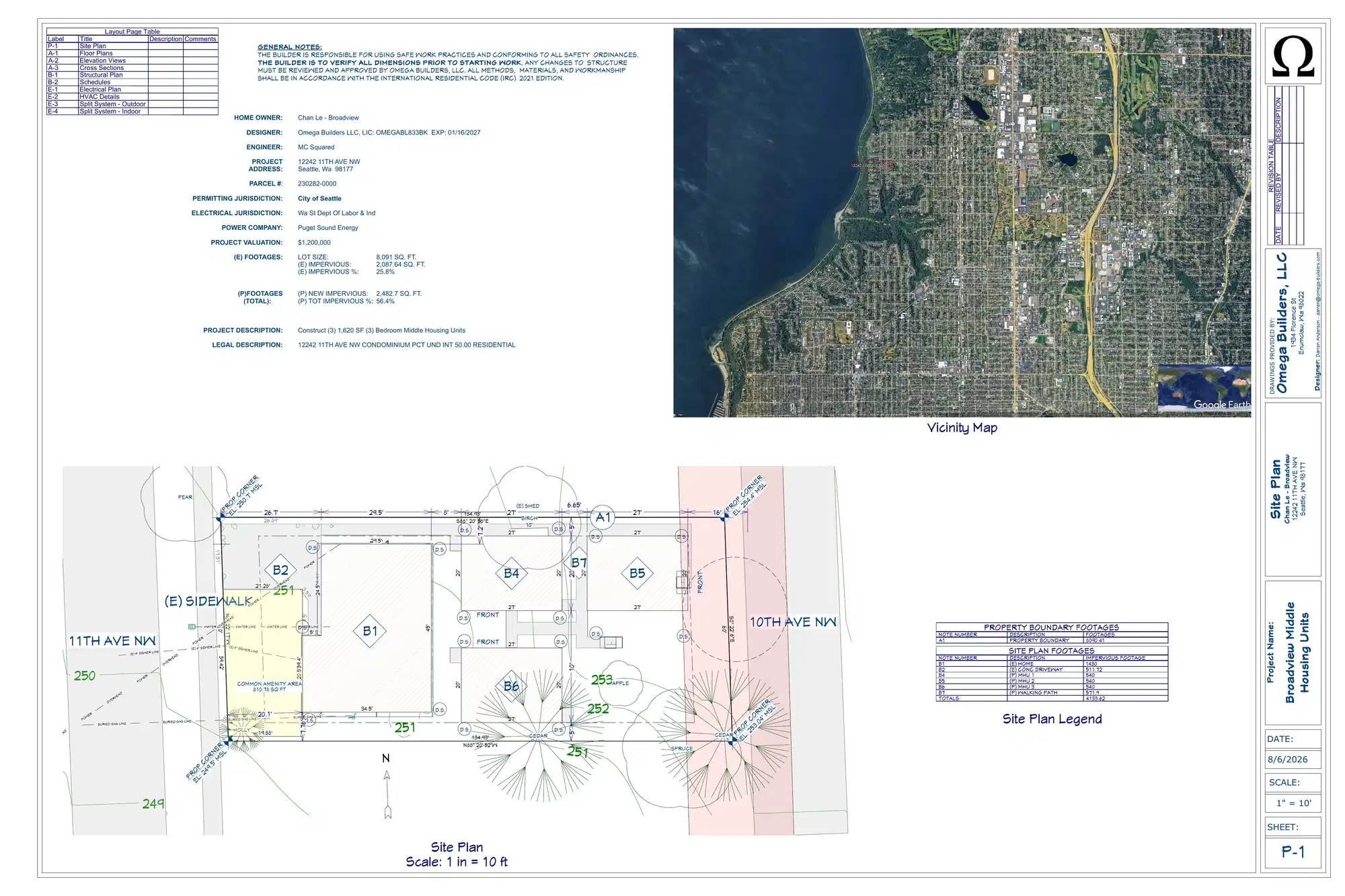 Site plan for 12242 11th Ave NW