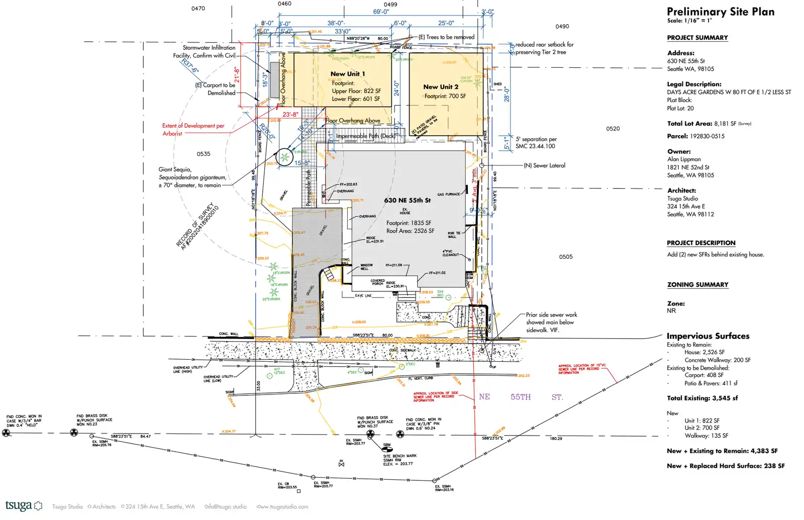 Site plan for 630 NE 55th St