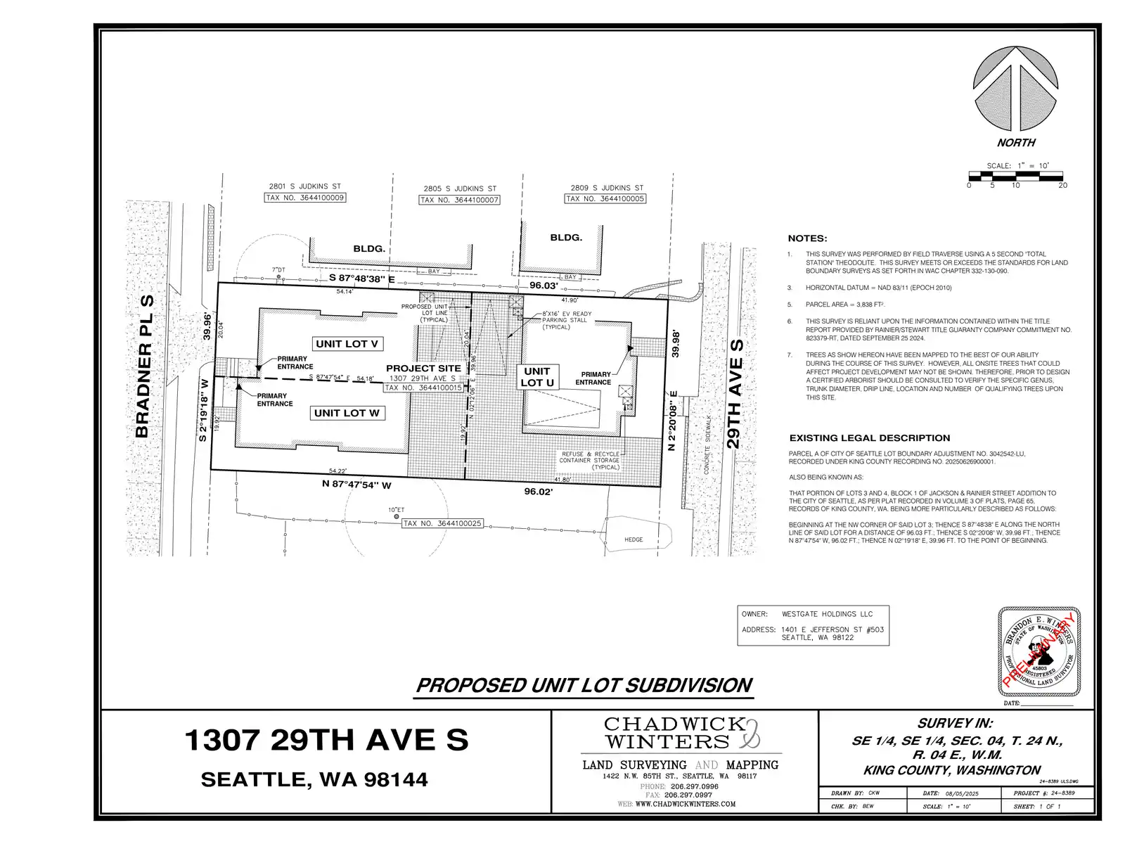 Site plan for 1307 29th Ave S