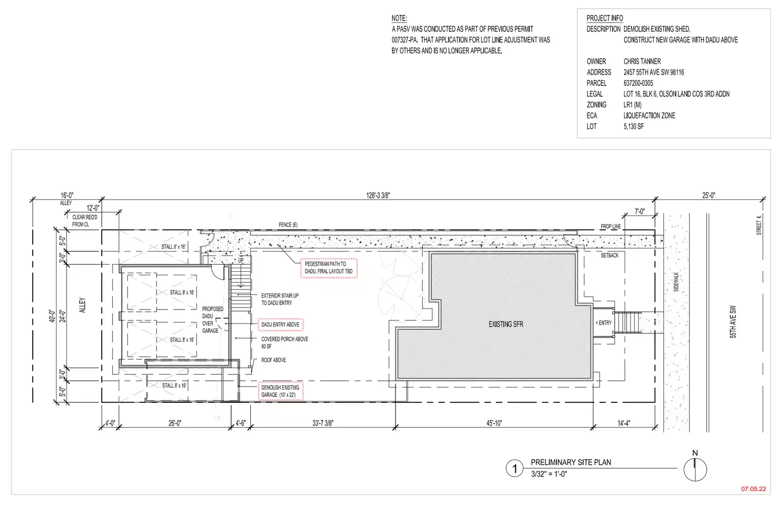 Site plan for 2455 55th Ave SW