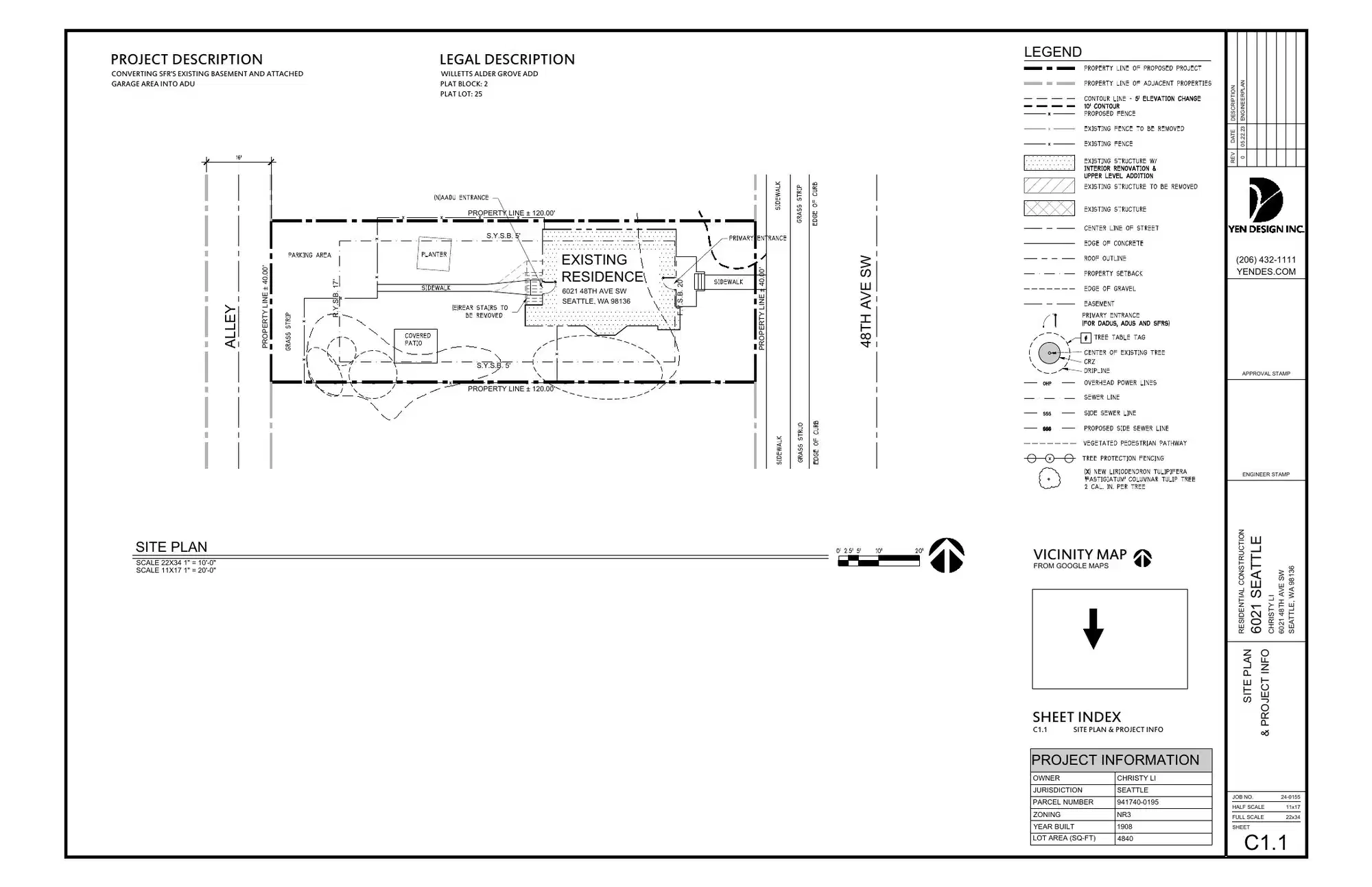 Site plan for 6021 48th Ave SW