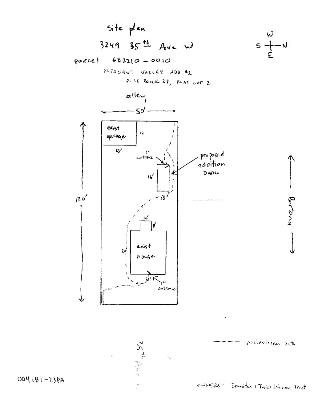 Site plan for 3249 35th Ave W