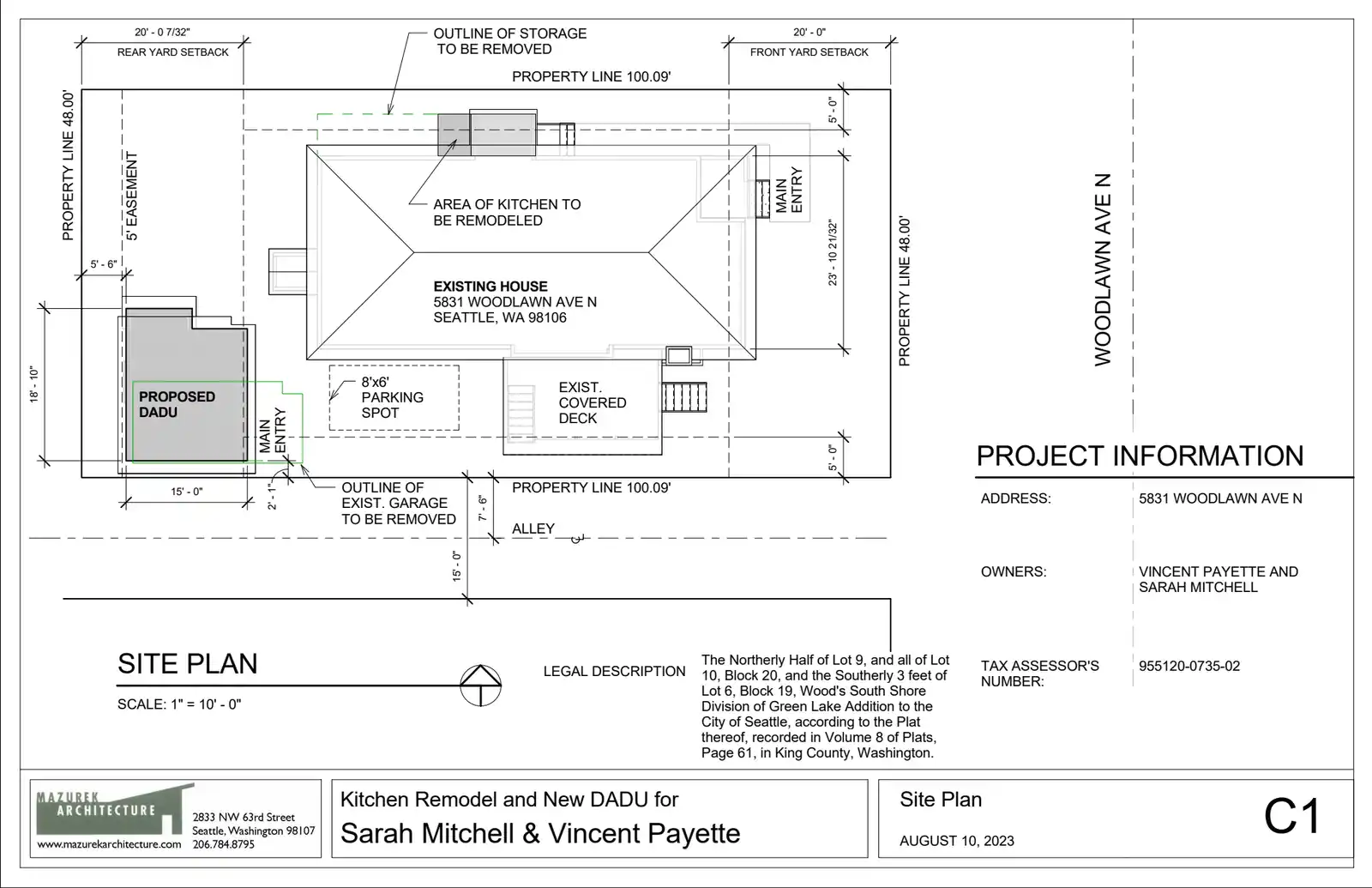 Site plan for 5829 Woodlawn Ave N