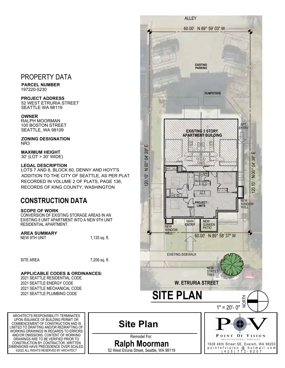 Site plan for 52 W Etruria St