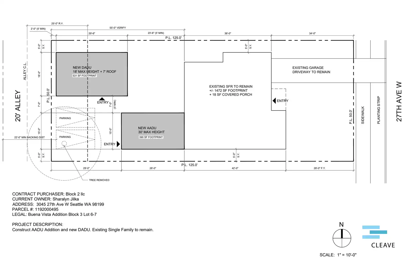 Site plan for 3043 27th Ave W