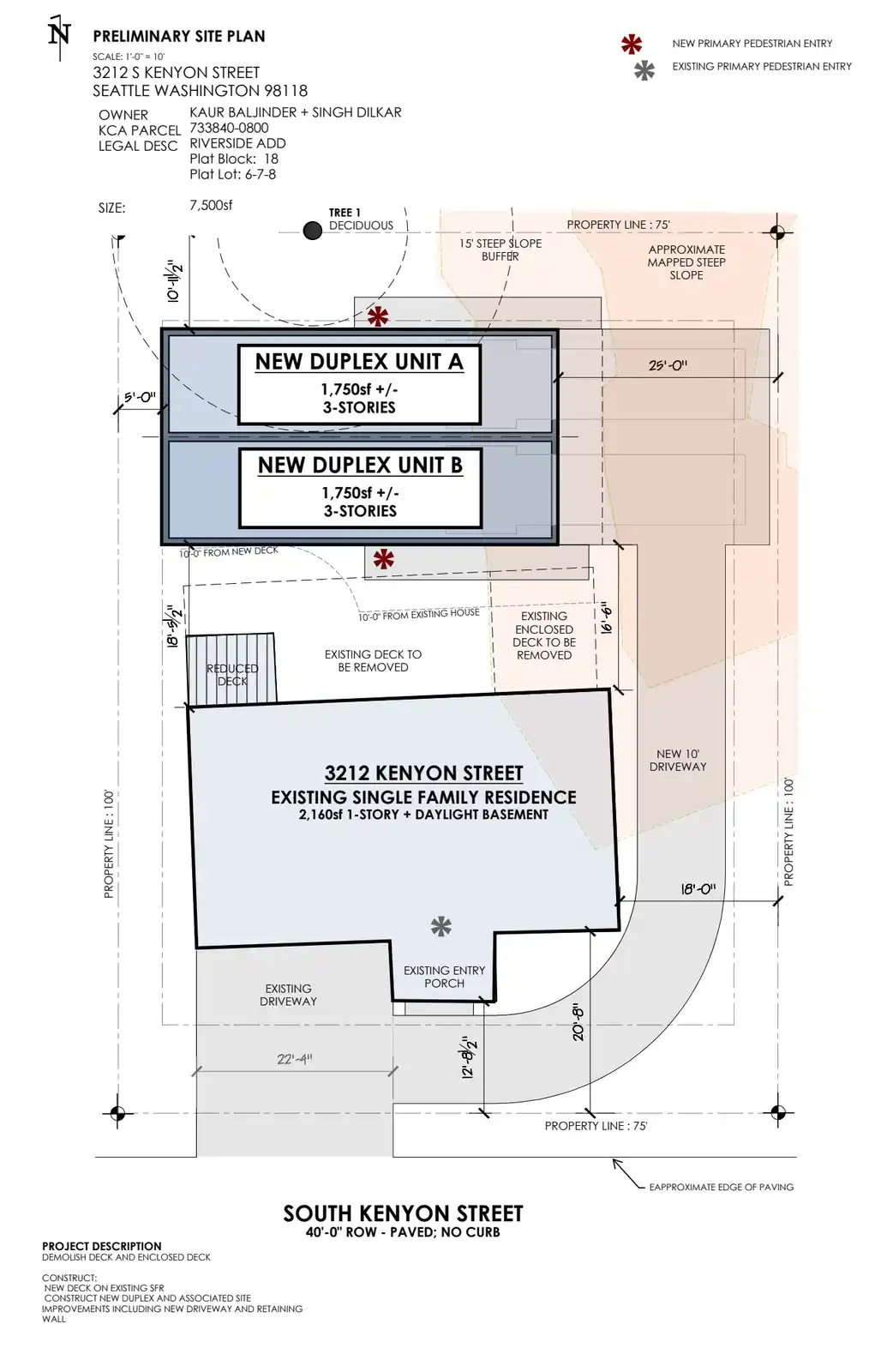 Site plan for 3212 S Kenyon St