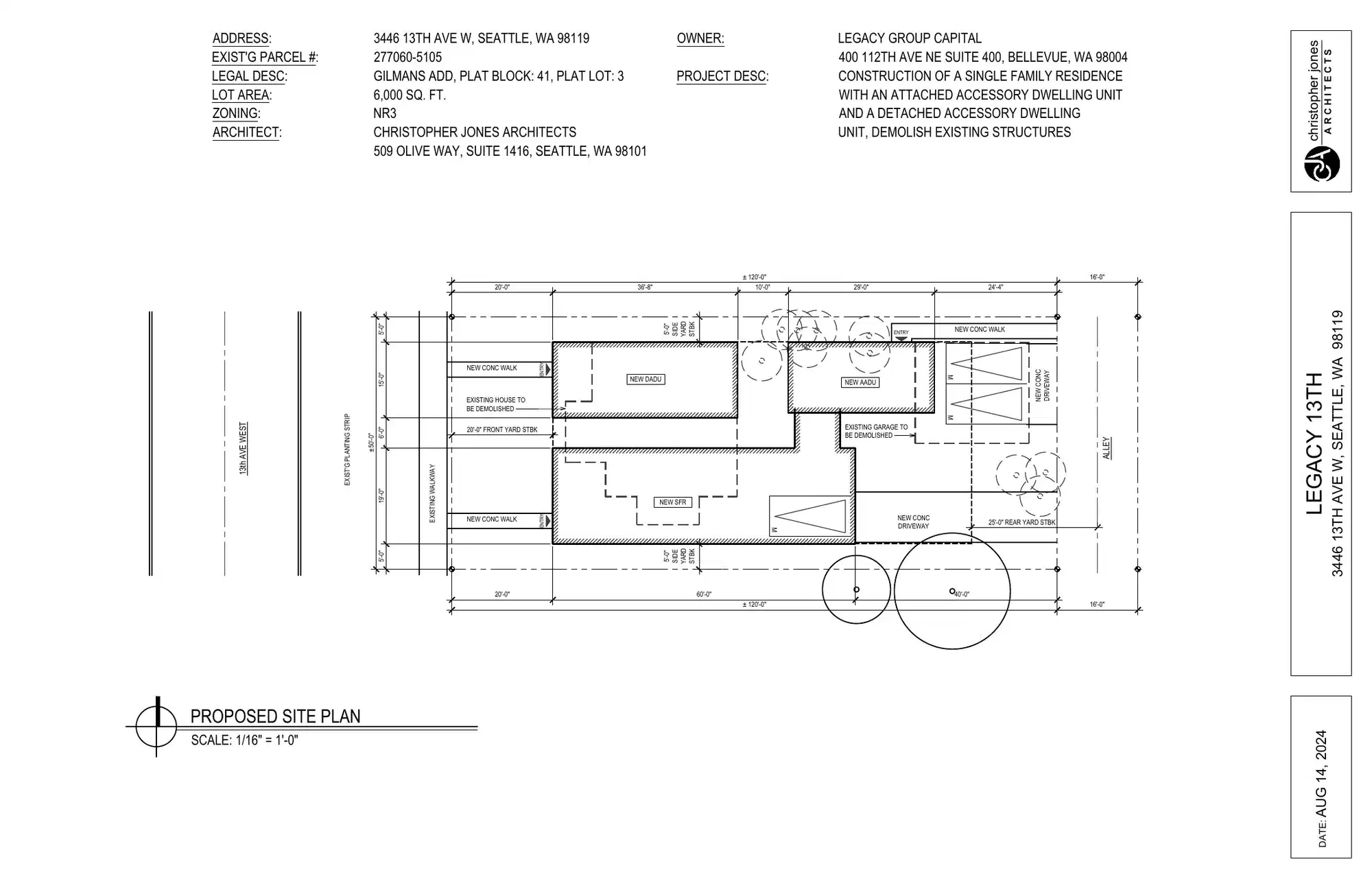Site plan for 3446 13th Ave W