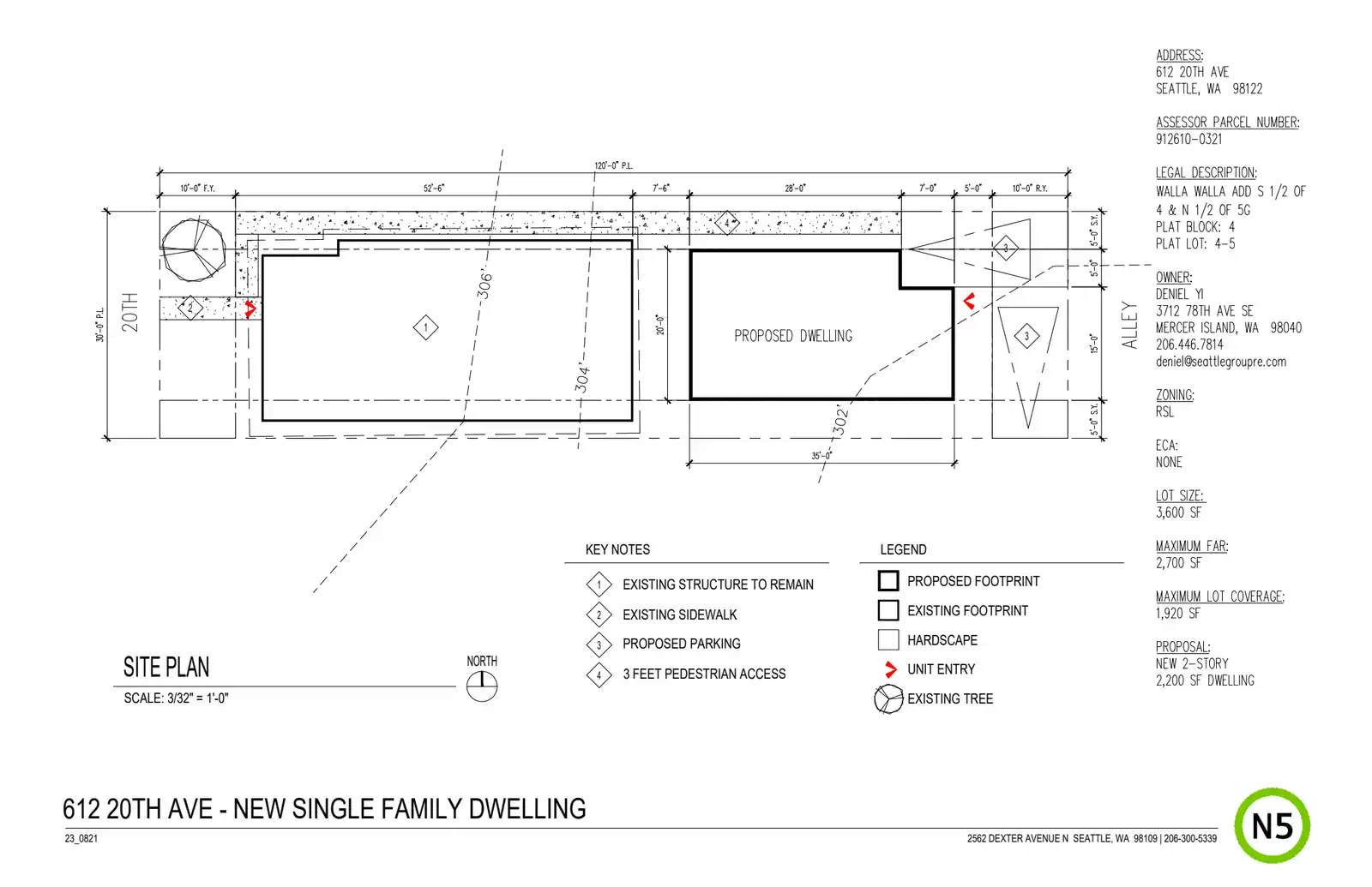 Site plan for 612 20th Ave