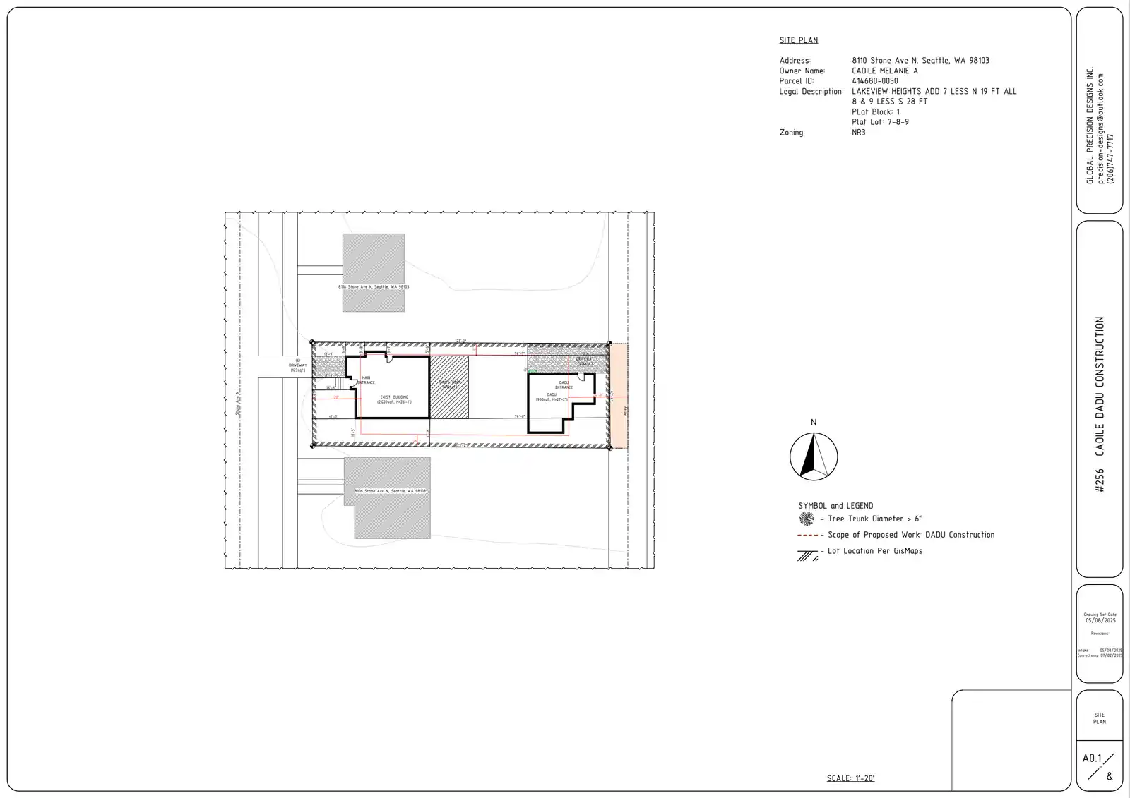 Site plan for 8112 Stone Ave N