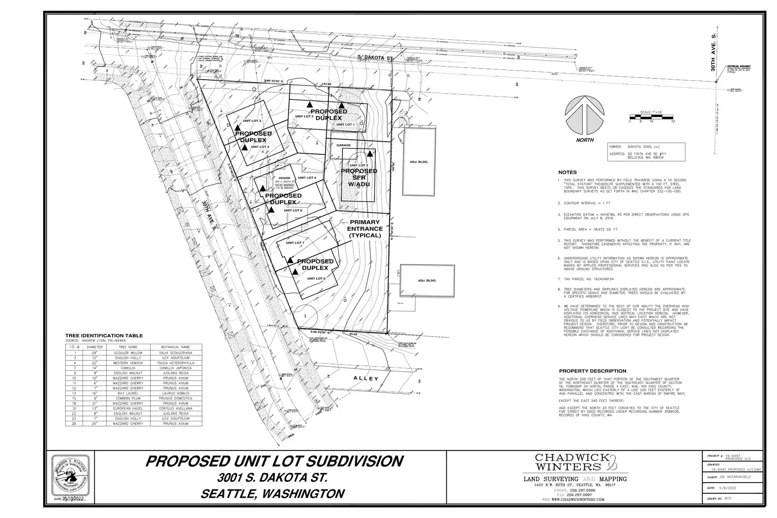 Site plan for 3001 S Dakota St