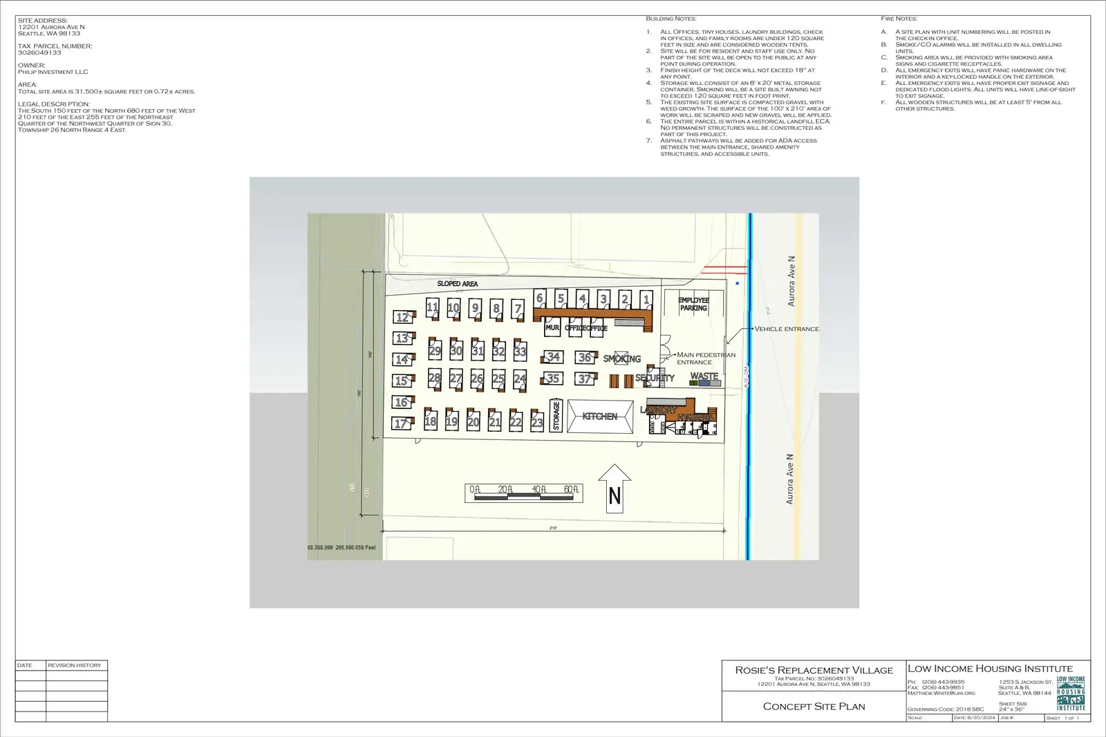Site plan for 12201 Aurora Ave N