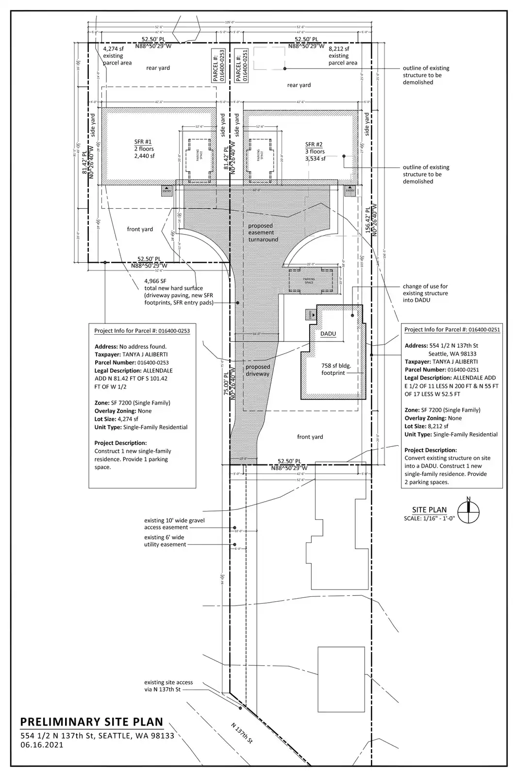 Site plan for 554 N 137th St