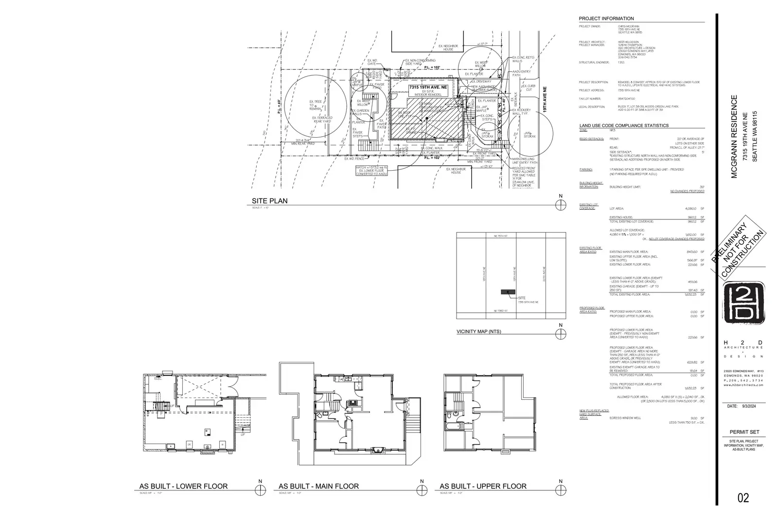 Site plan for 7315 19th Ave NE