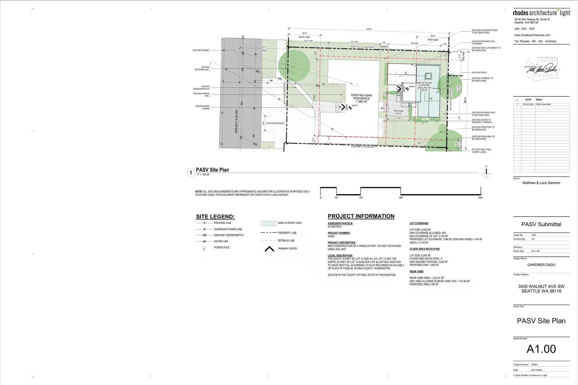Site plan for 3432 Walnut Ave SW