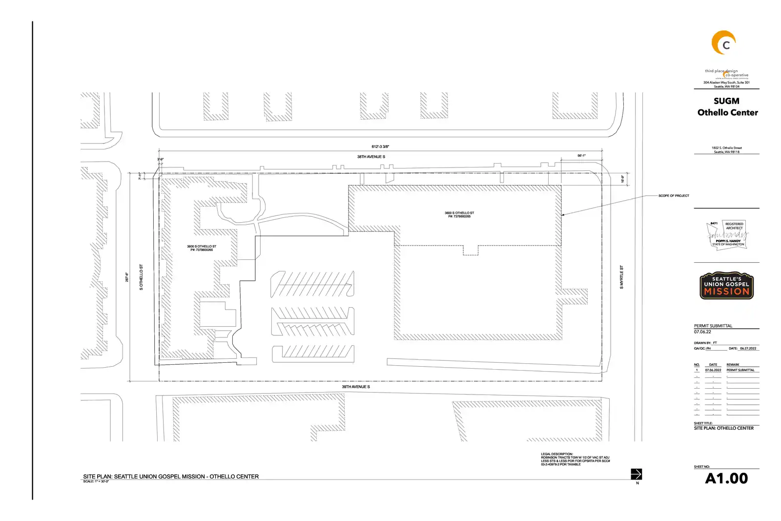 Site plan for 3800 S Othello St