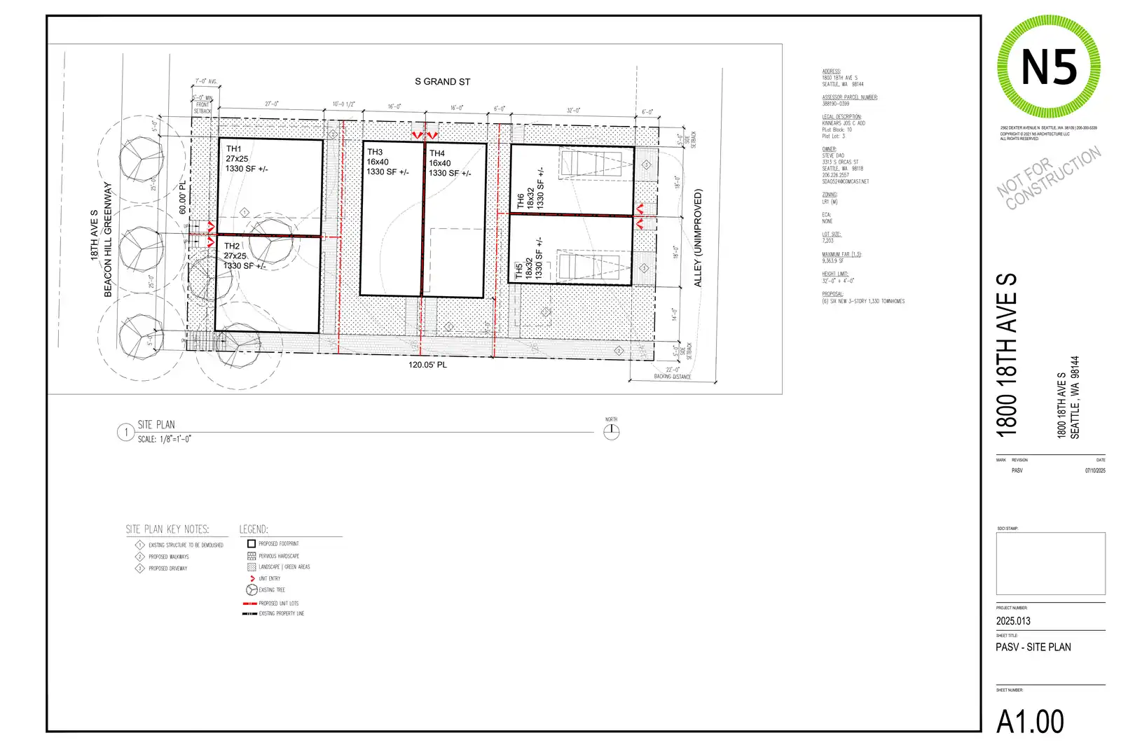 Site plan for 1800 18th Ave S