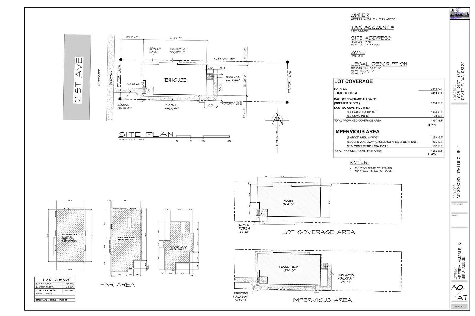 Site plan for 1628 21st Ave