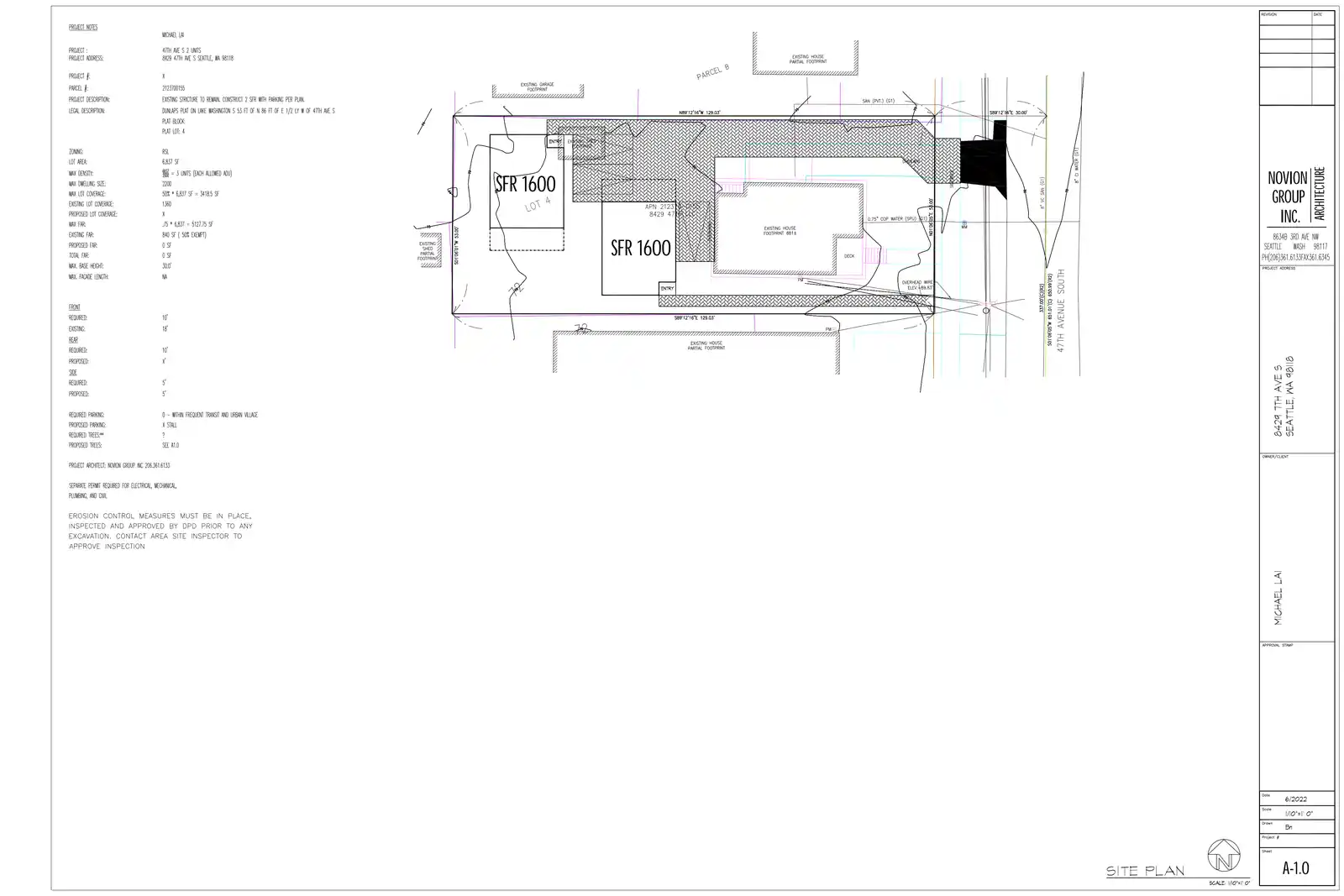 Site plan for 8429 47th Ave S