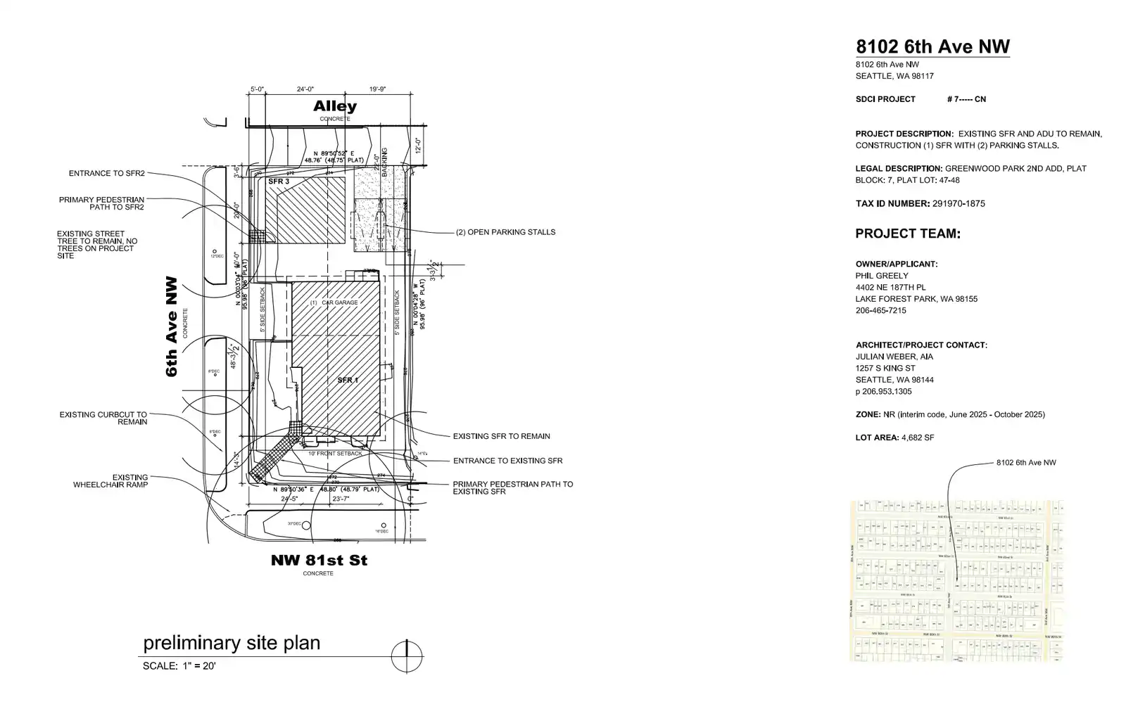 Site plan for 8106 6th Ave NW