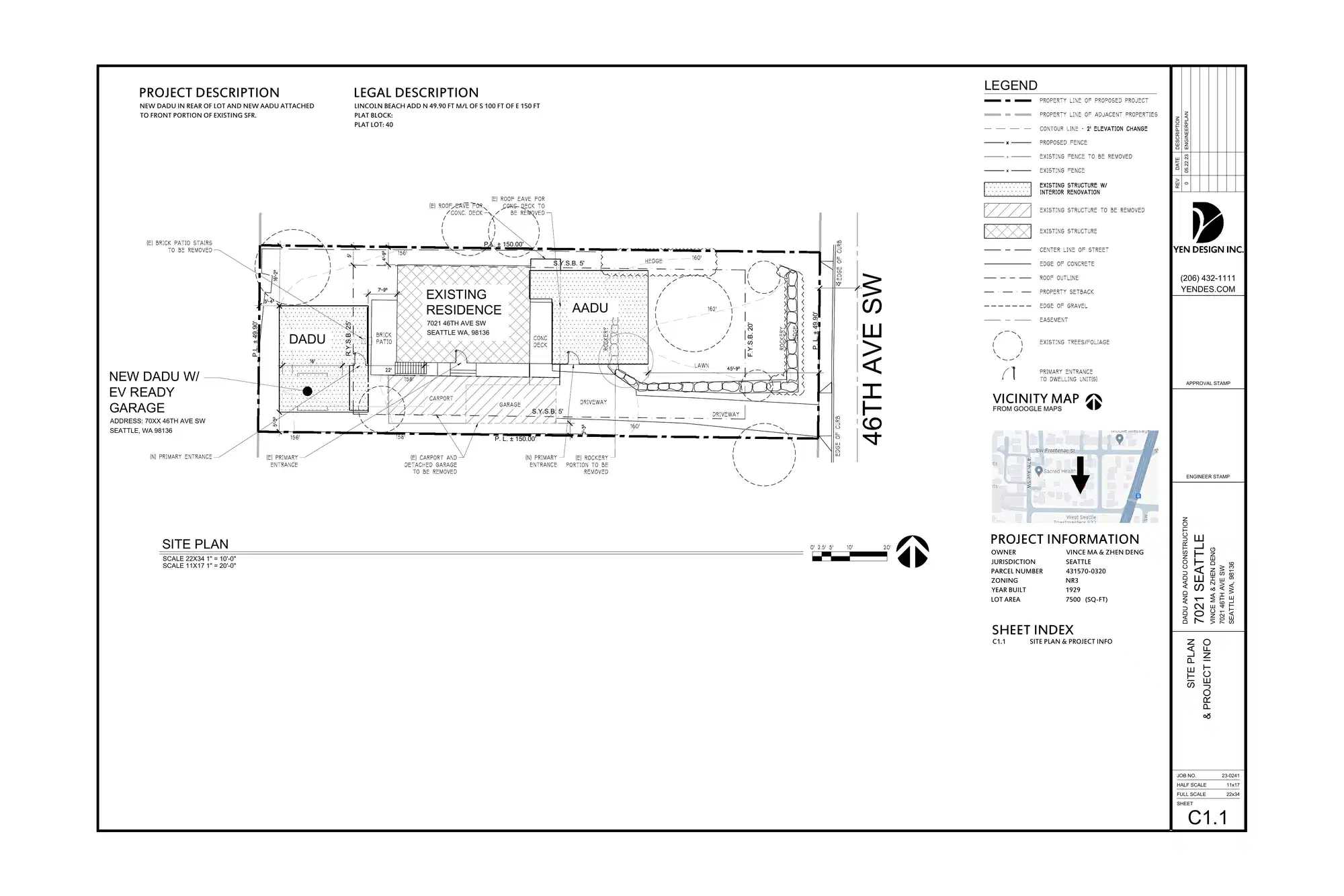 Site plan for 7023 46th Ave SW
