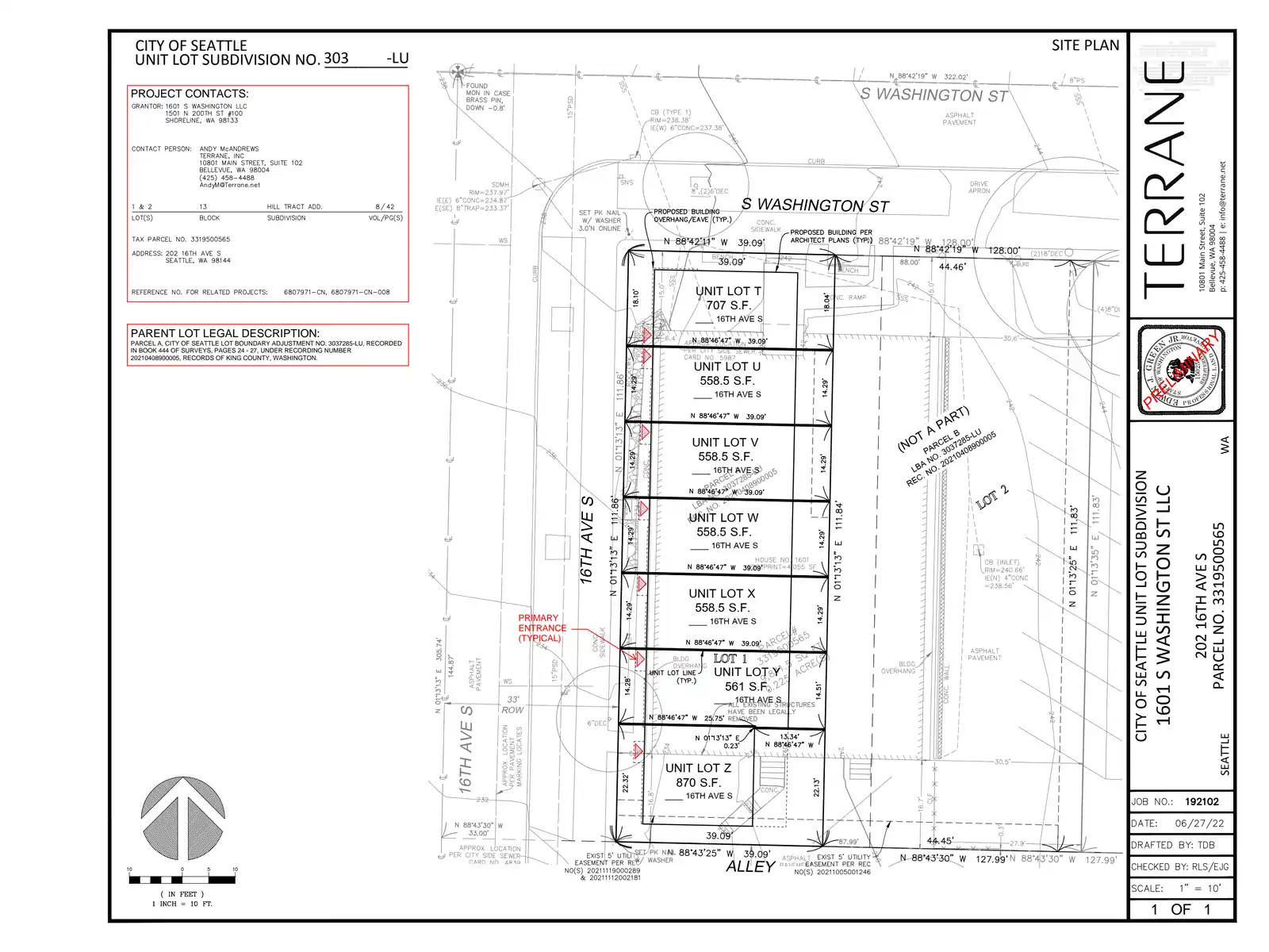 Site plan for 202 16th Ave S