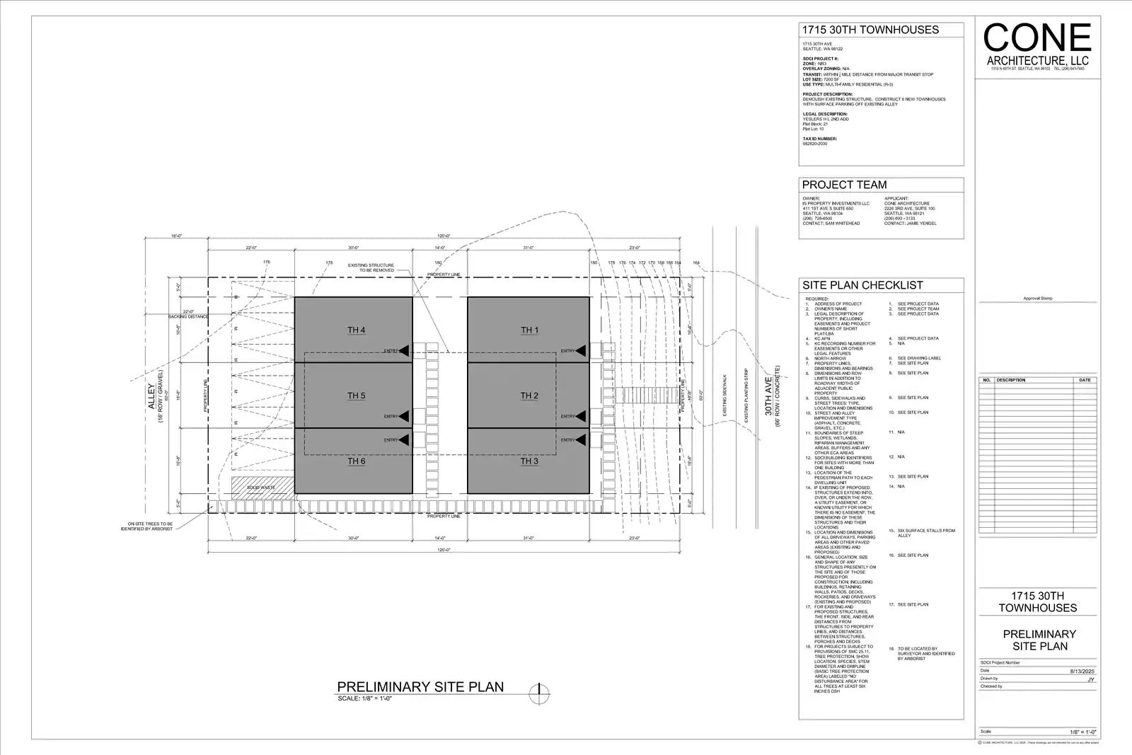 Site plan for 1715 30th Ave