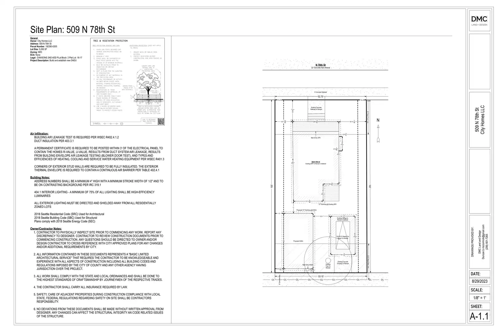 Site plan for 511 N 78th St