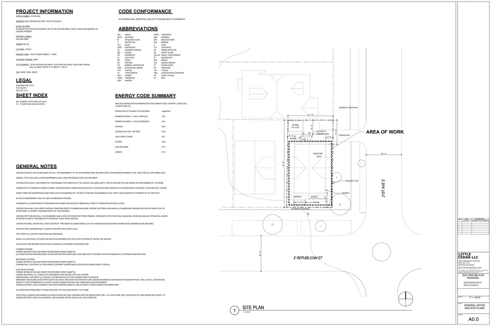 Site plan for 2022 B E Republican St