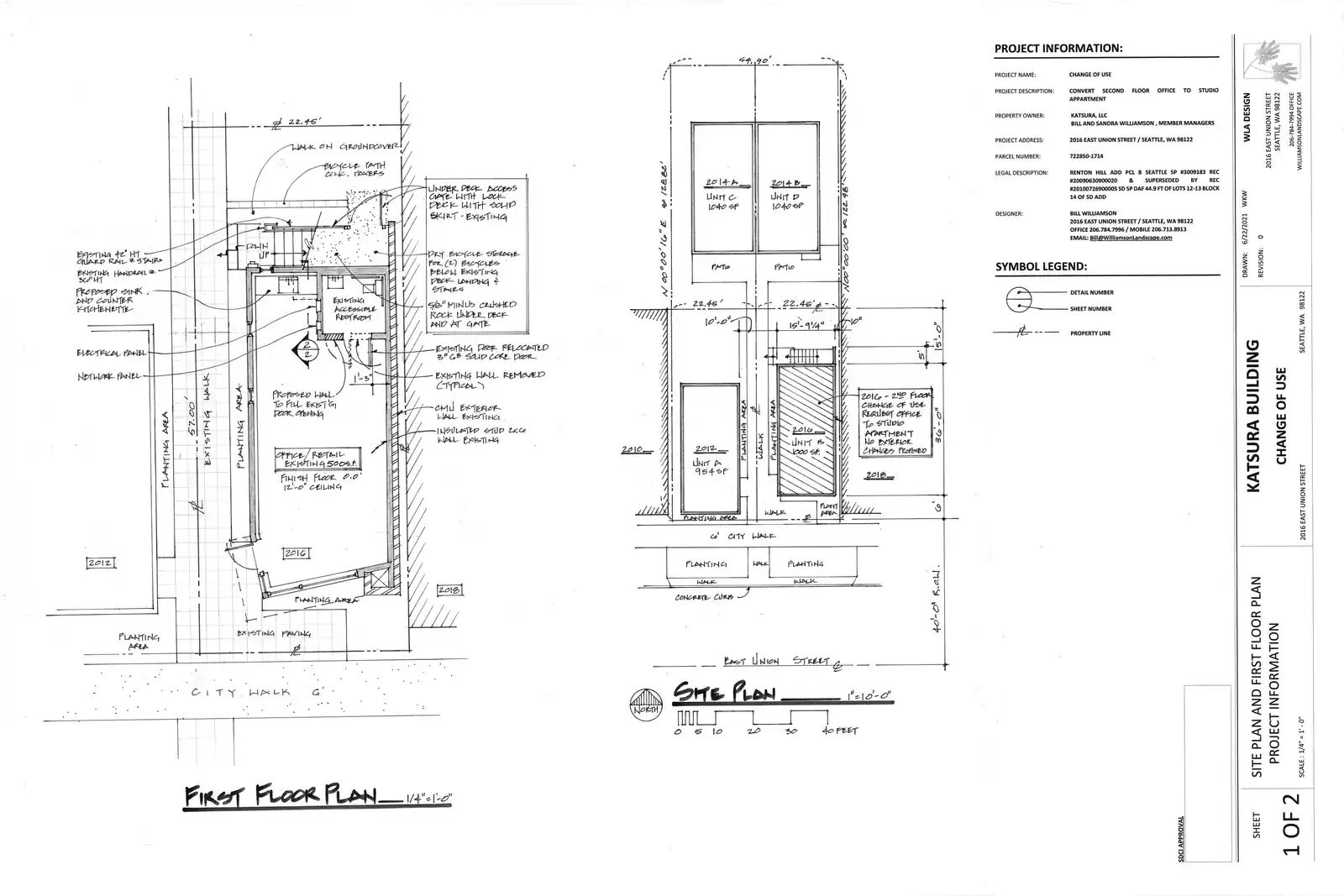 Site plan for 2016 E Union St