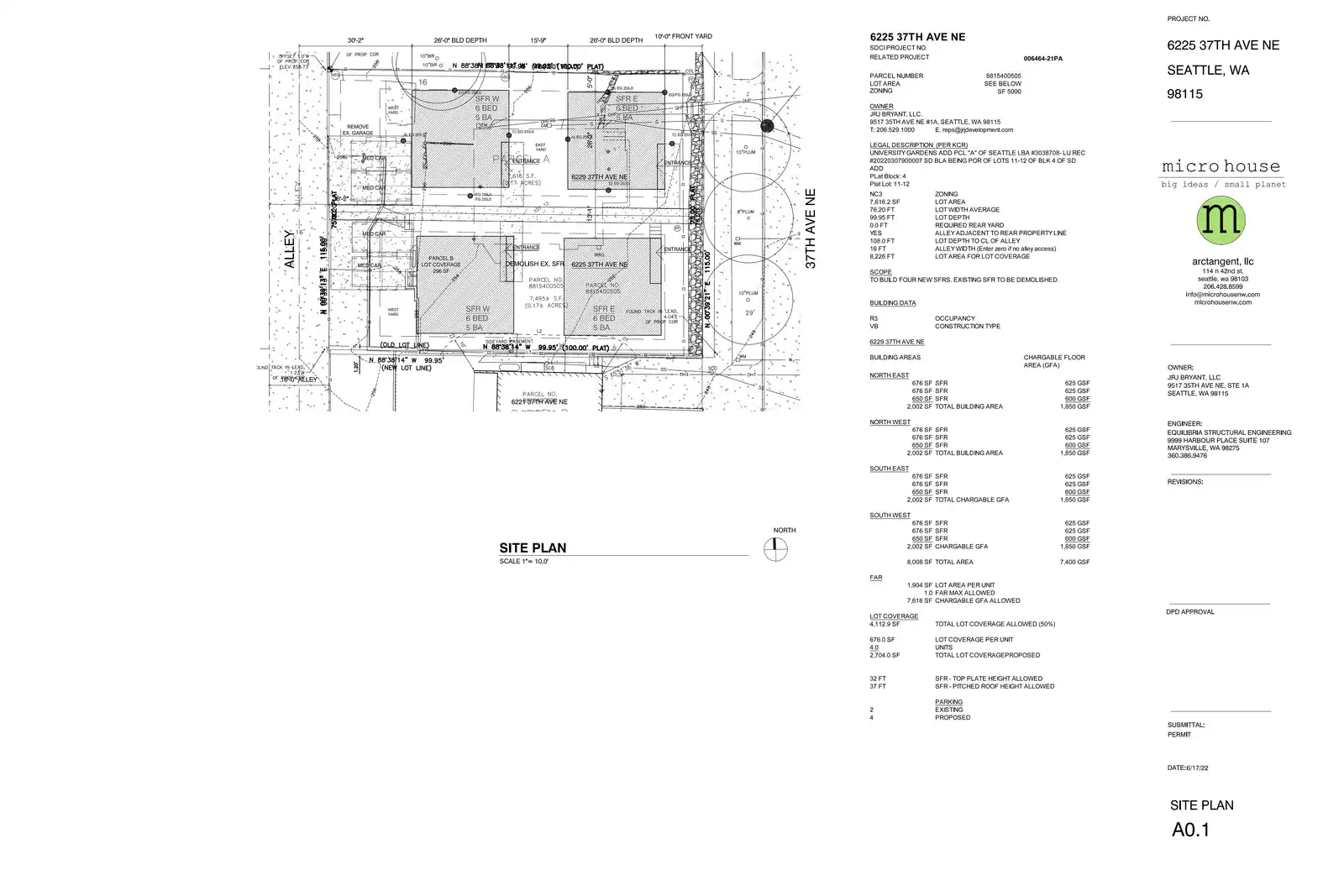 Site plan for 6225 37th Ave NE